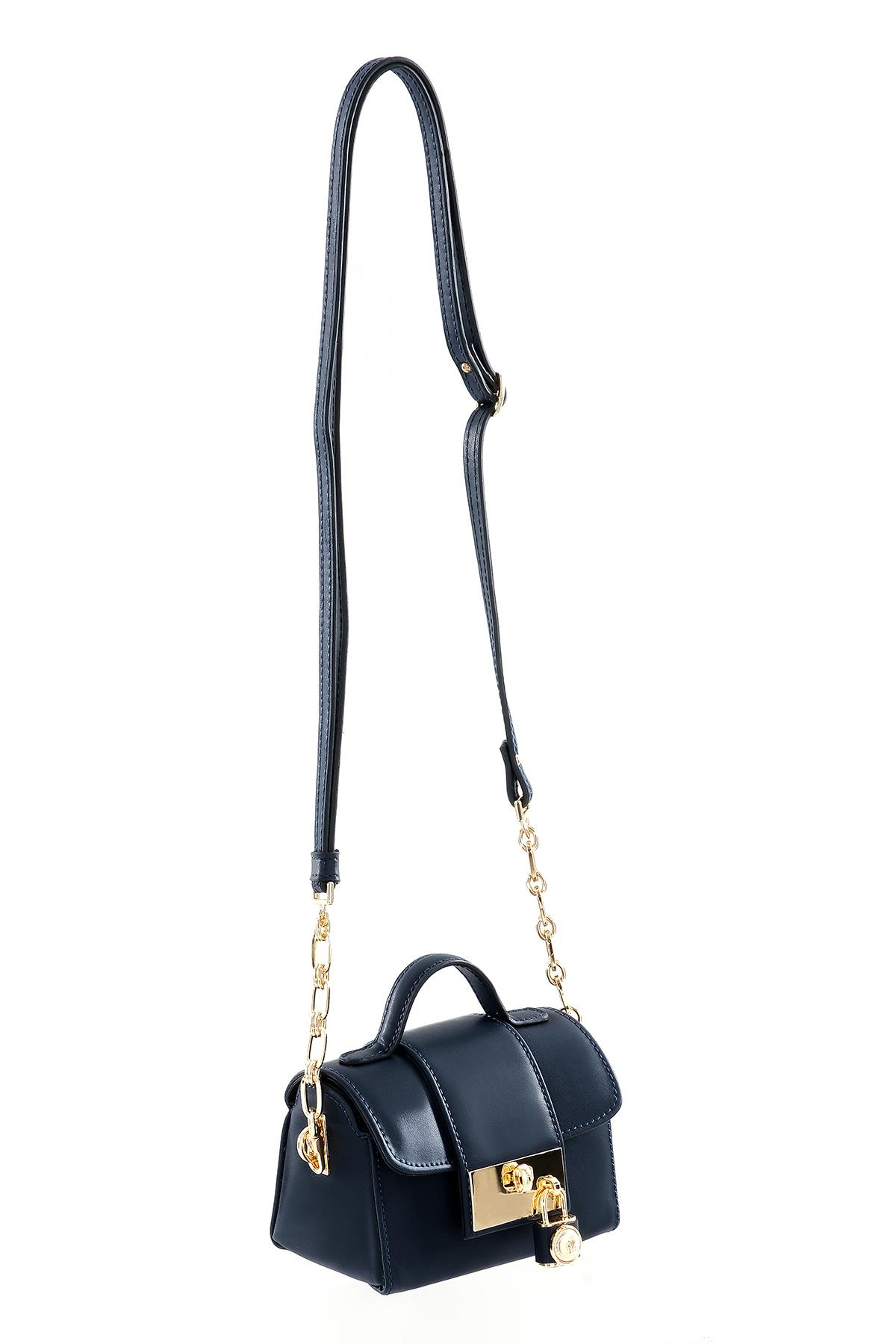 Kilit Aksesuarlı El Omuz Çapraz Kullanımlı Mini Çanta