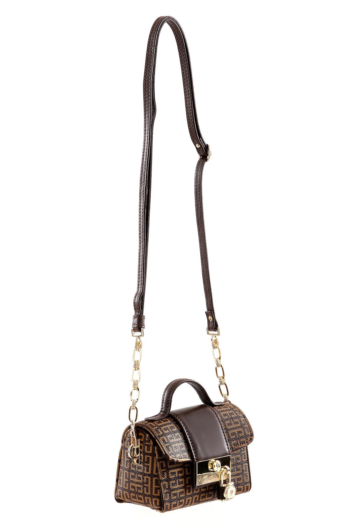 Kilit Aksesuarlı El Omuz Çapraz Kullanımlı Mini Çanta