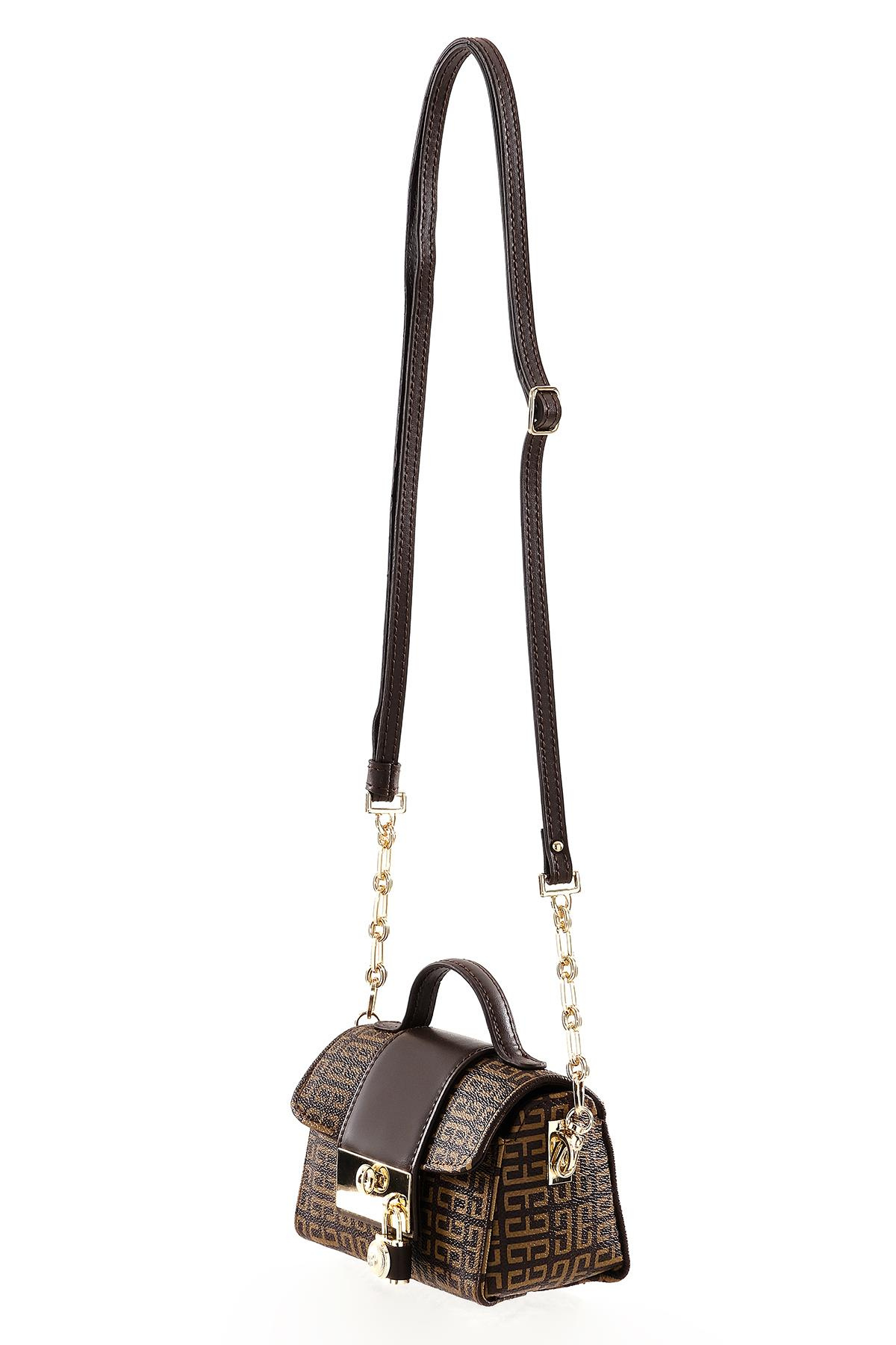 Kilit Aksesuarlı El Omuz Çapraz Kullanımlı Mini Çanta