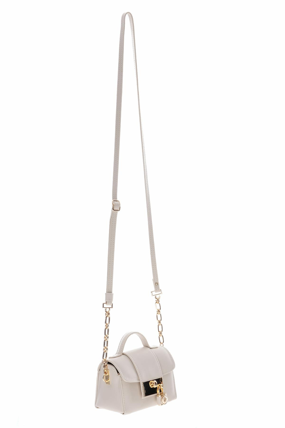 Kilit Aksesuarlı El Omuz Çapraz Kullanımlı Mini Çanta