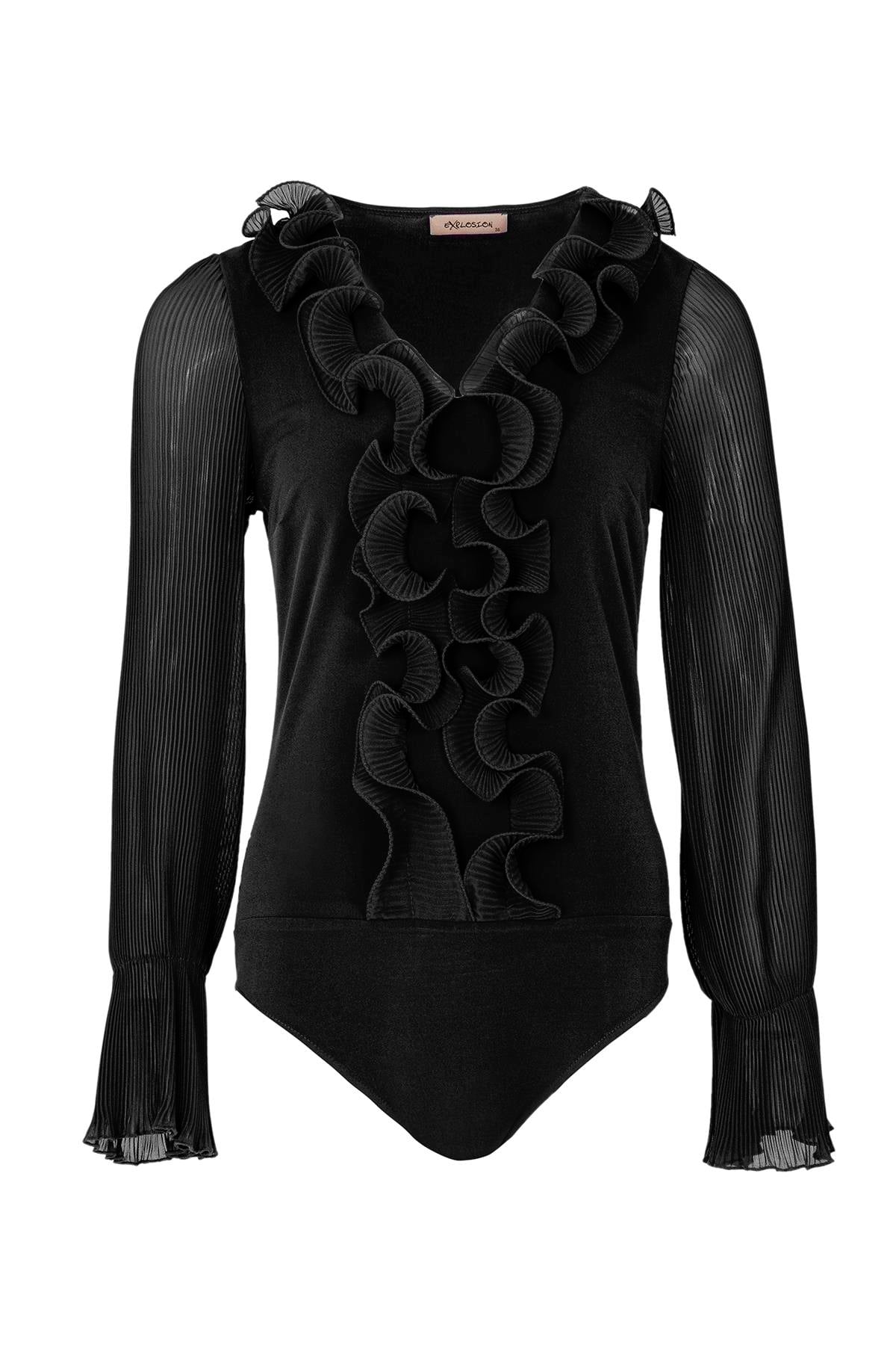 Kolları Pliseli Body
