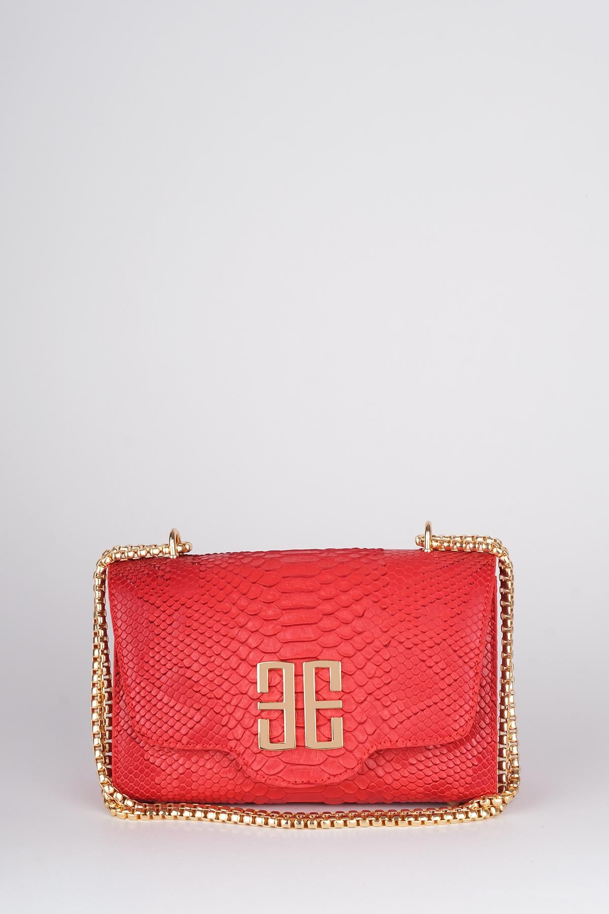 Krokodil  Desenli Metal Logolu Omuz Çantası