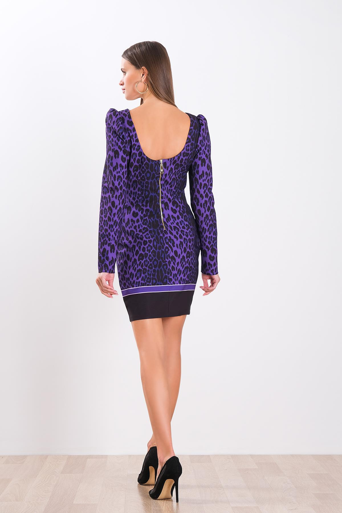 Leopar Desenli Mini Elbise