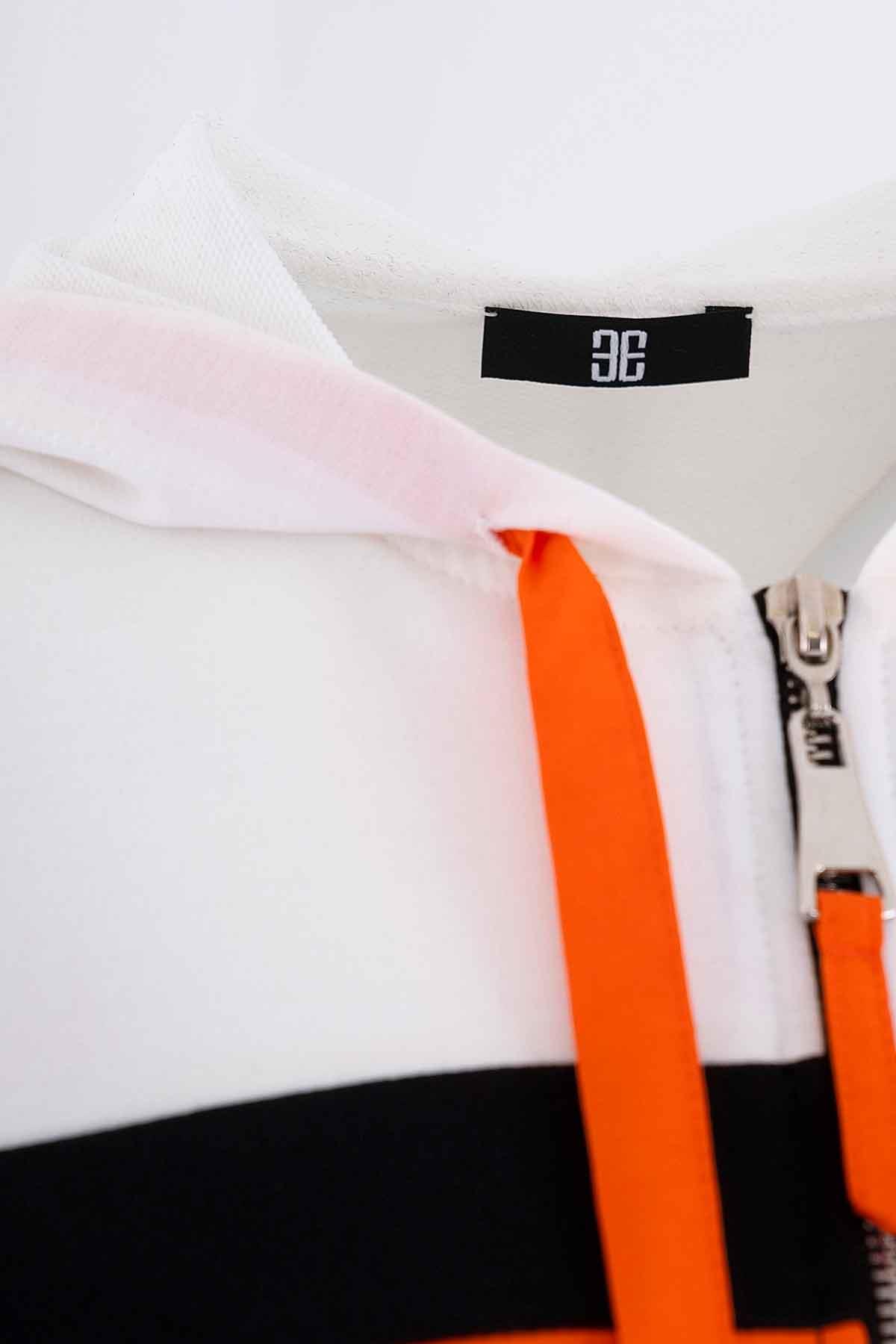 Monogram Desenli Kapüşonlu Ceket