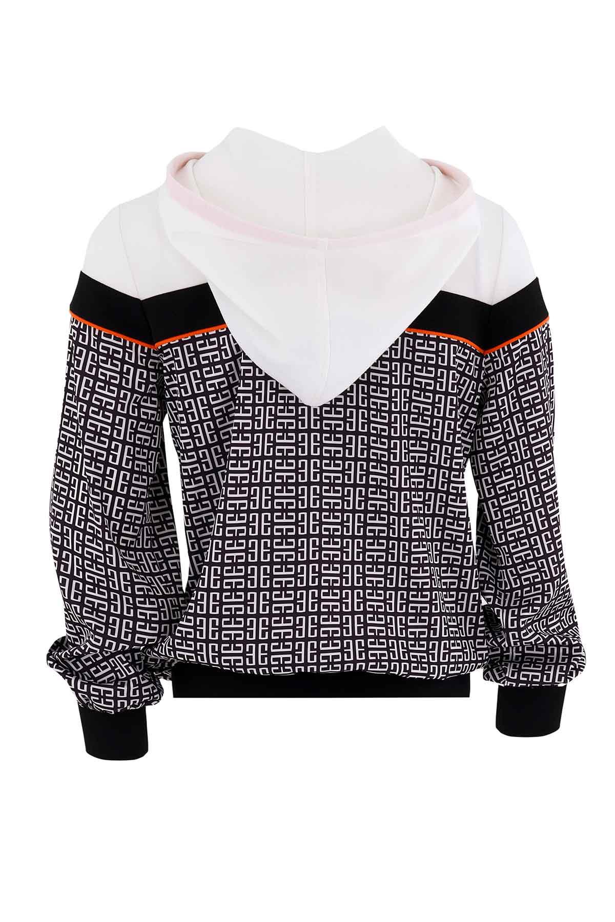 Monogram Desenli Kapüşonlu Ceket
