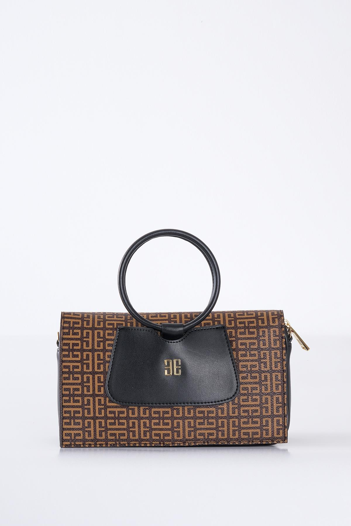 Monogram Desenli Omuz Çantası