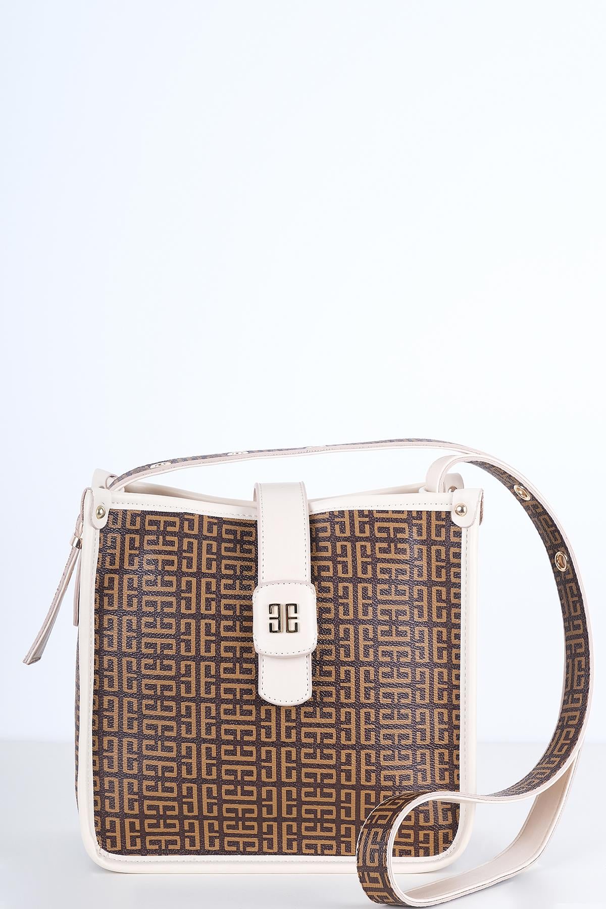 Monogram Desenli Omuz Çantası