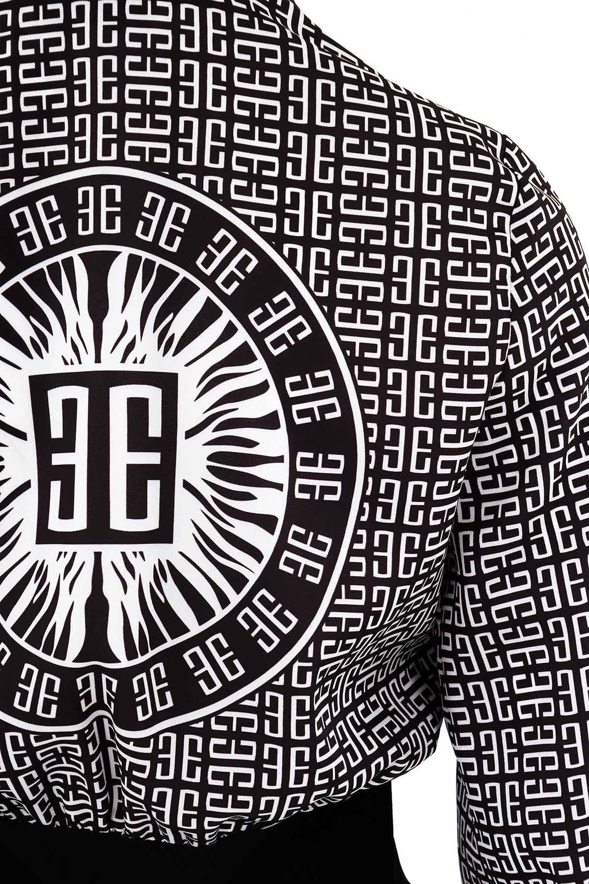 Monogram Desenli Saten Ceket