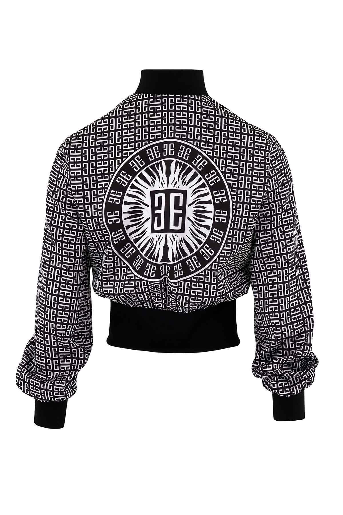 Monogram Desenli Saten Ceket