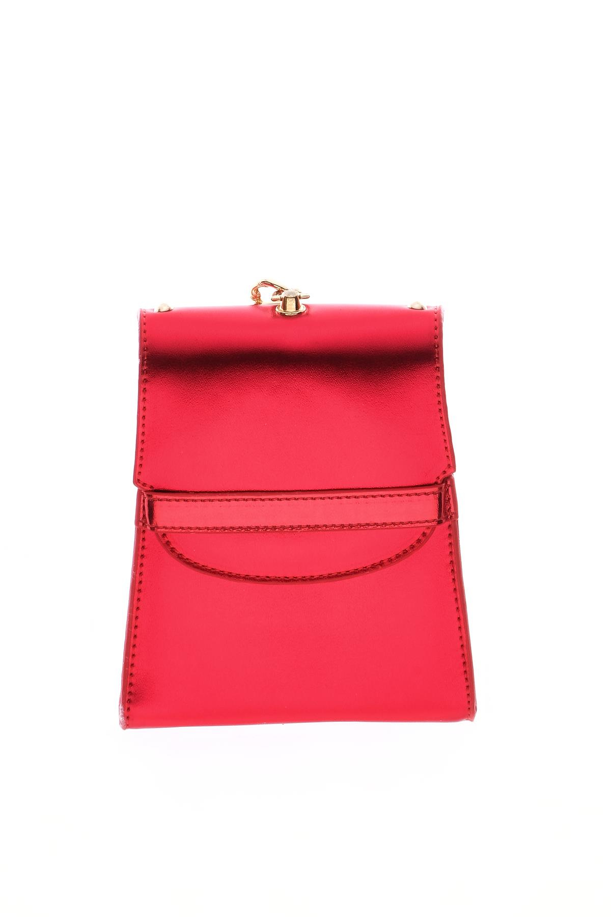 Parlak Deri Şık Tasarım Kadın Abiye Çanta