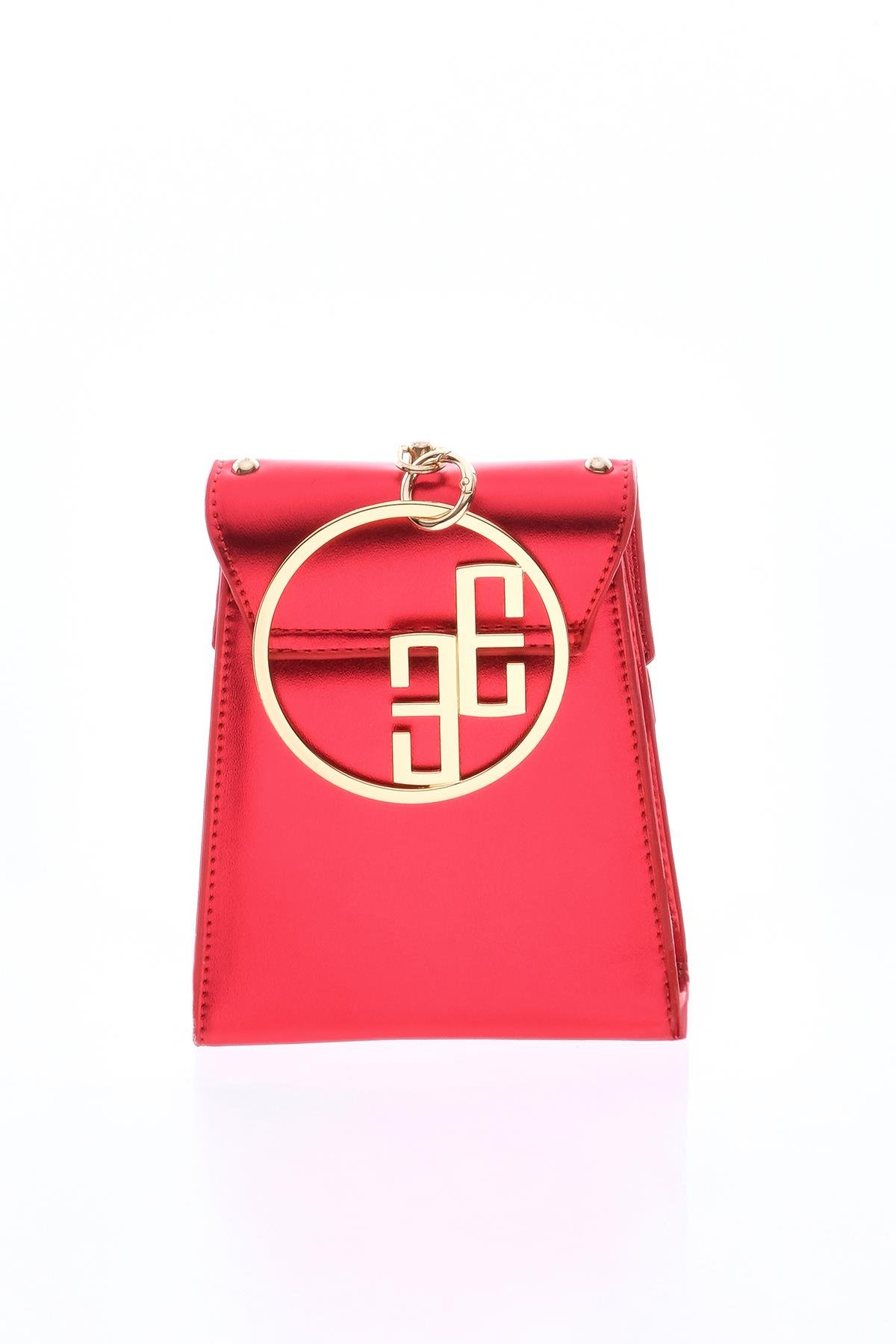 Parlak Deri Şık Tasarım Kadın Abiye Çanta