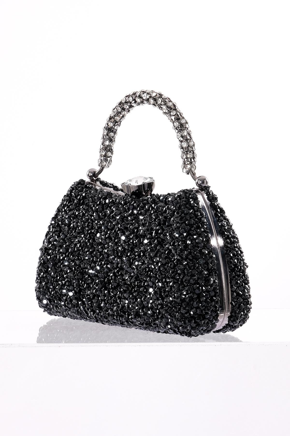 Simli Taş Detaylı Gece Çantası