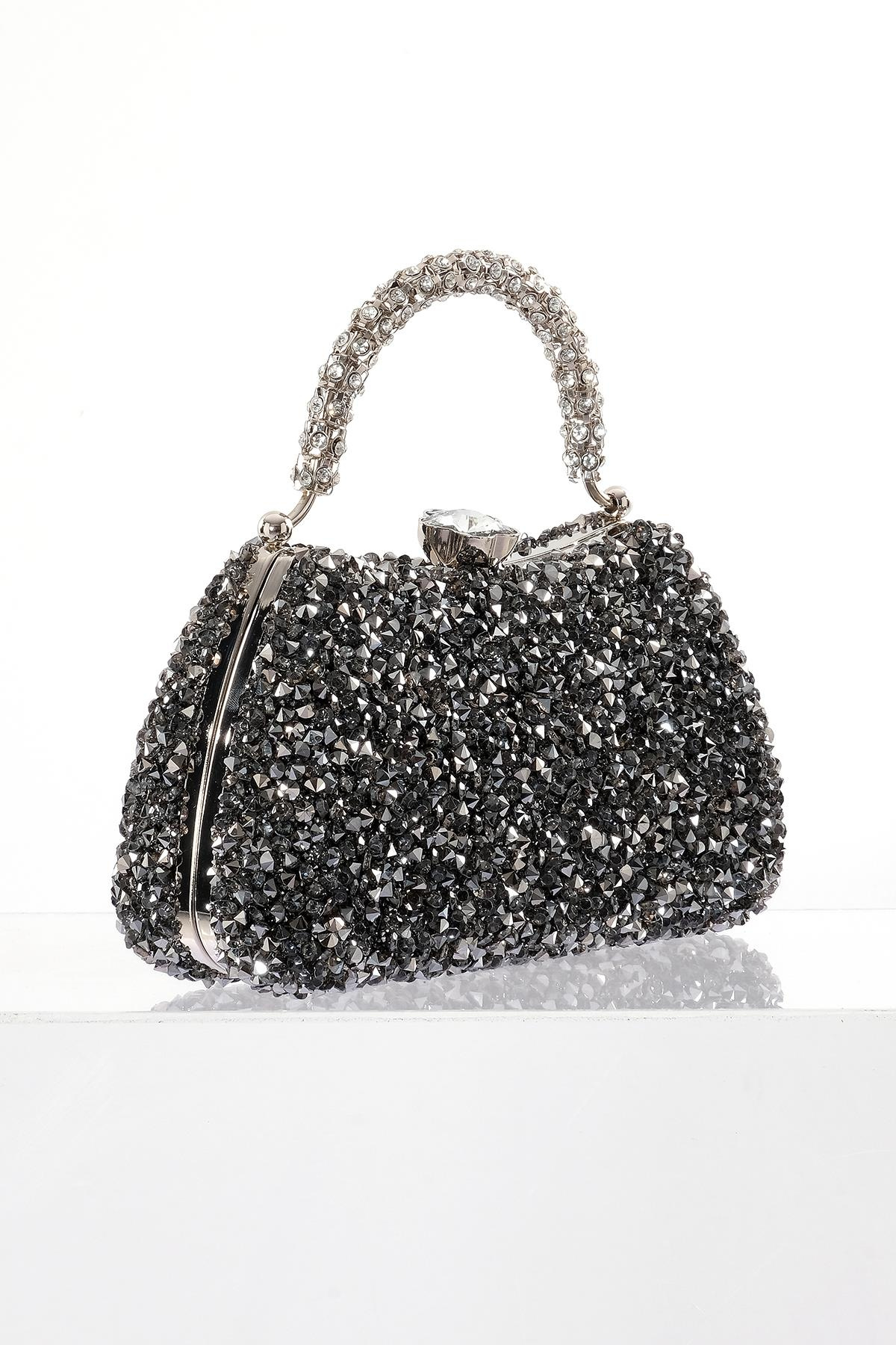 Simli Taş Detaylı Gece Çantası