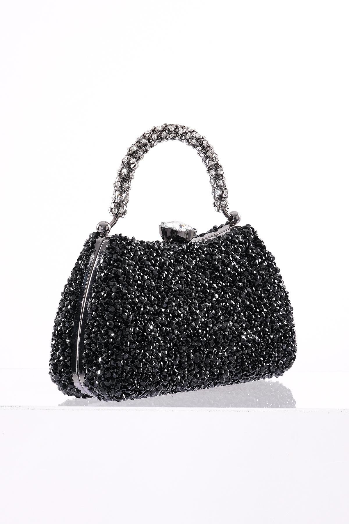 Simli Taş Detaylı Gece Çantası