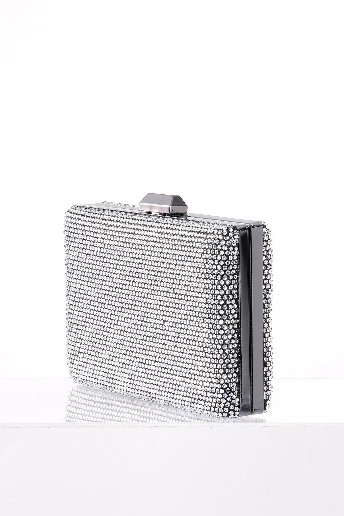 Taş Detaylı Zincir Askılı Gece Çantası