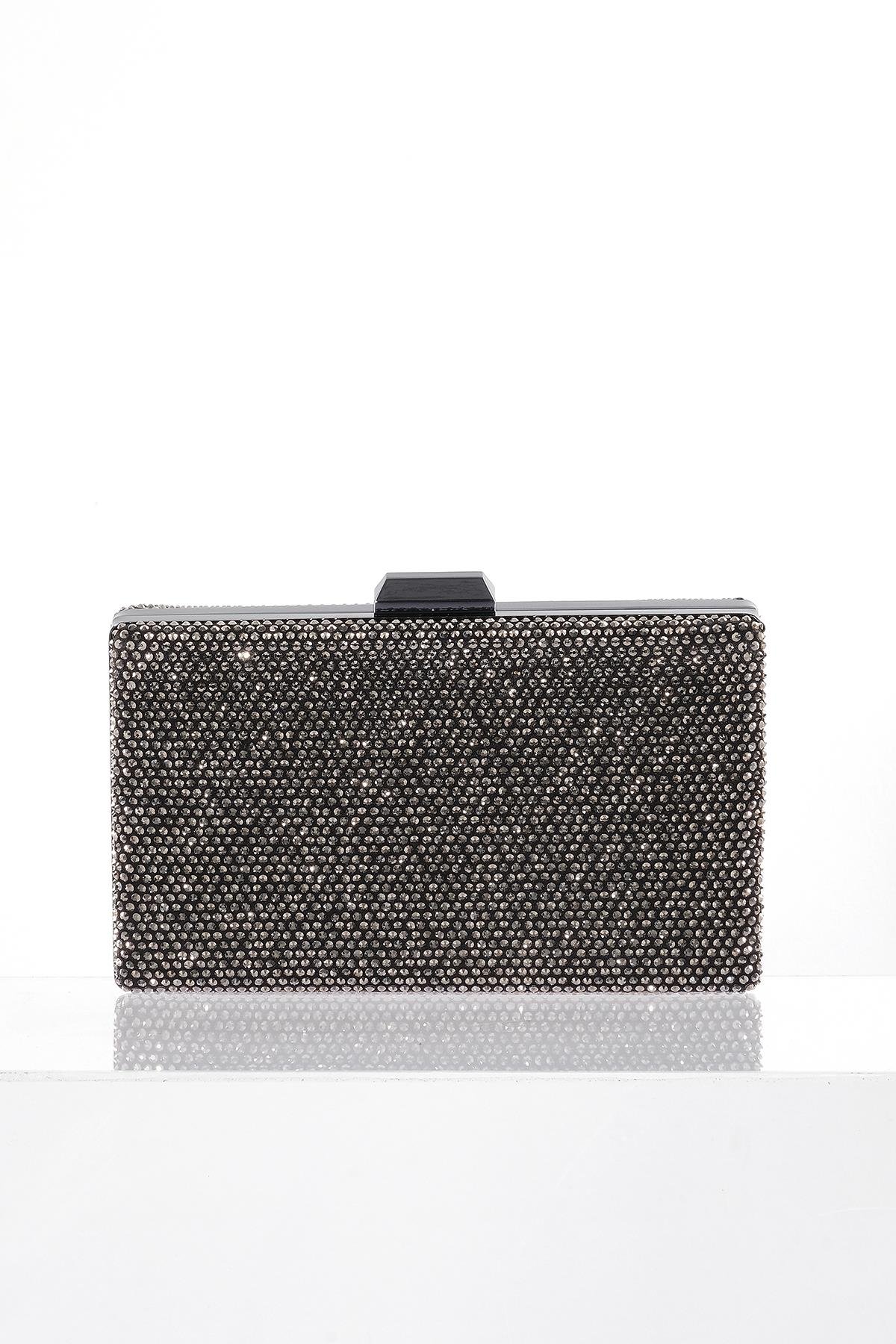 Taş Detaylı Zincir Askılı Gece Çantası