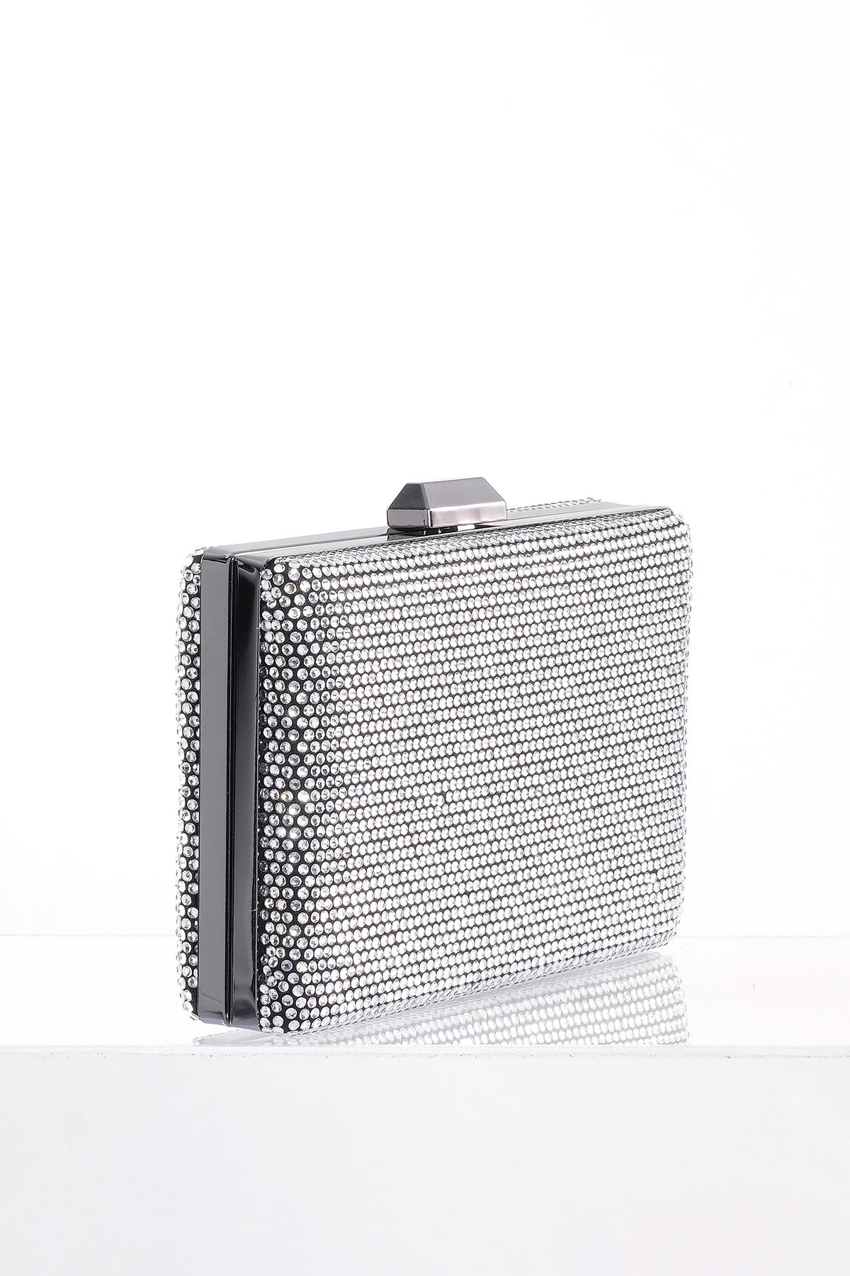 Taş Detaylı Zincir Askılı Gece Çantası