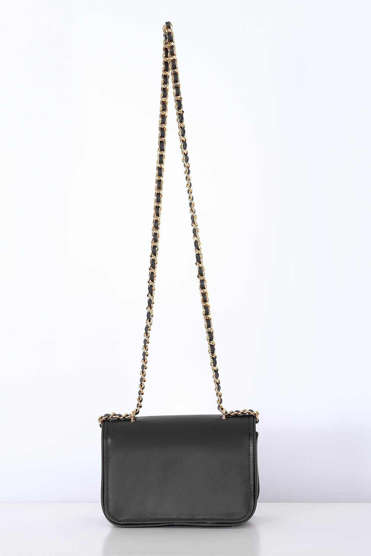 Vegan Deri, Gündüz Gece Kullanışlı, Zincirli, Çok Gözlü Şık Çanta