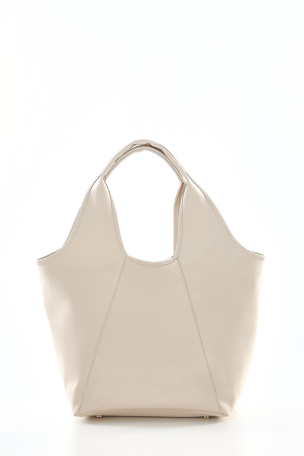 Vegan Deri, Süet Astarlı, Tasarımlı, Büyük, El Omuz Çanta