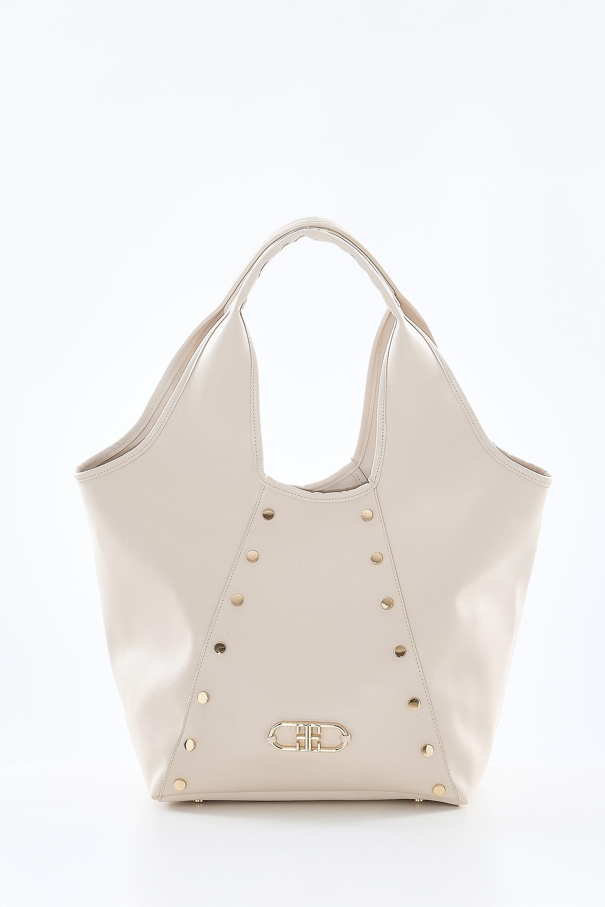 Vegan Deri, Süet Astarlı, Tasarımlı, Büyük, El Omuz Çanta