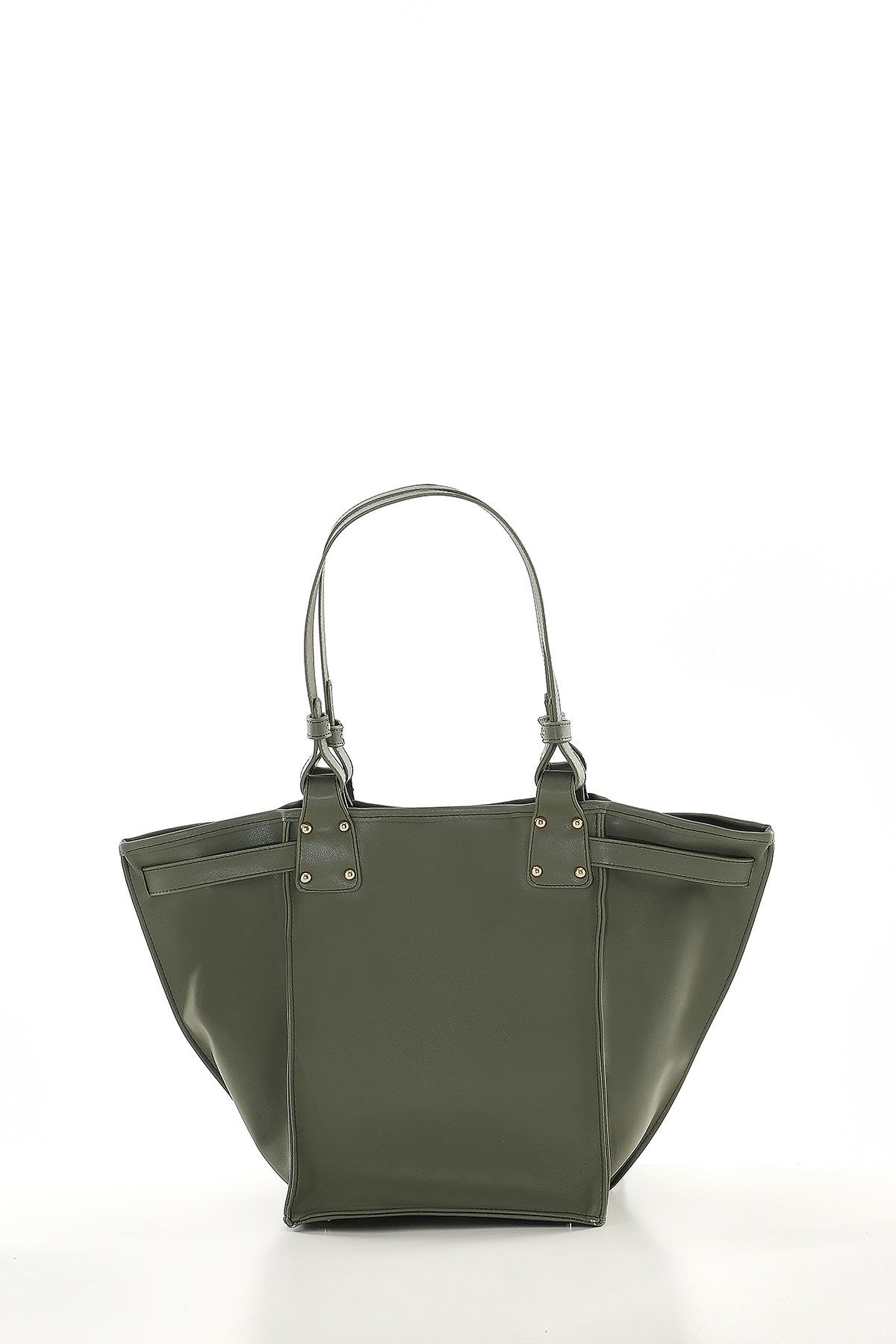 Vegan Deri, Tasarım Askı Detaylı, Geniş İç Hacimli, El ,Omuz Çanta