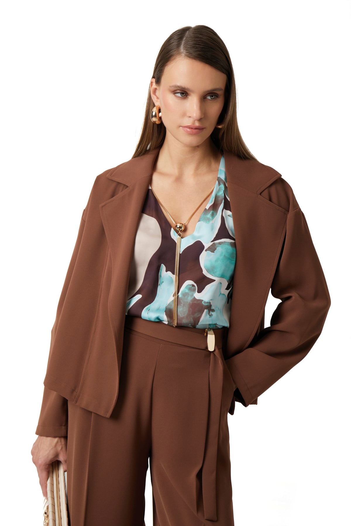Yakalı Oversize Şık Ceket