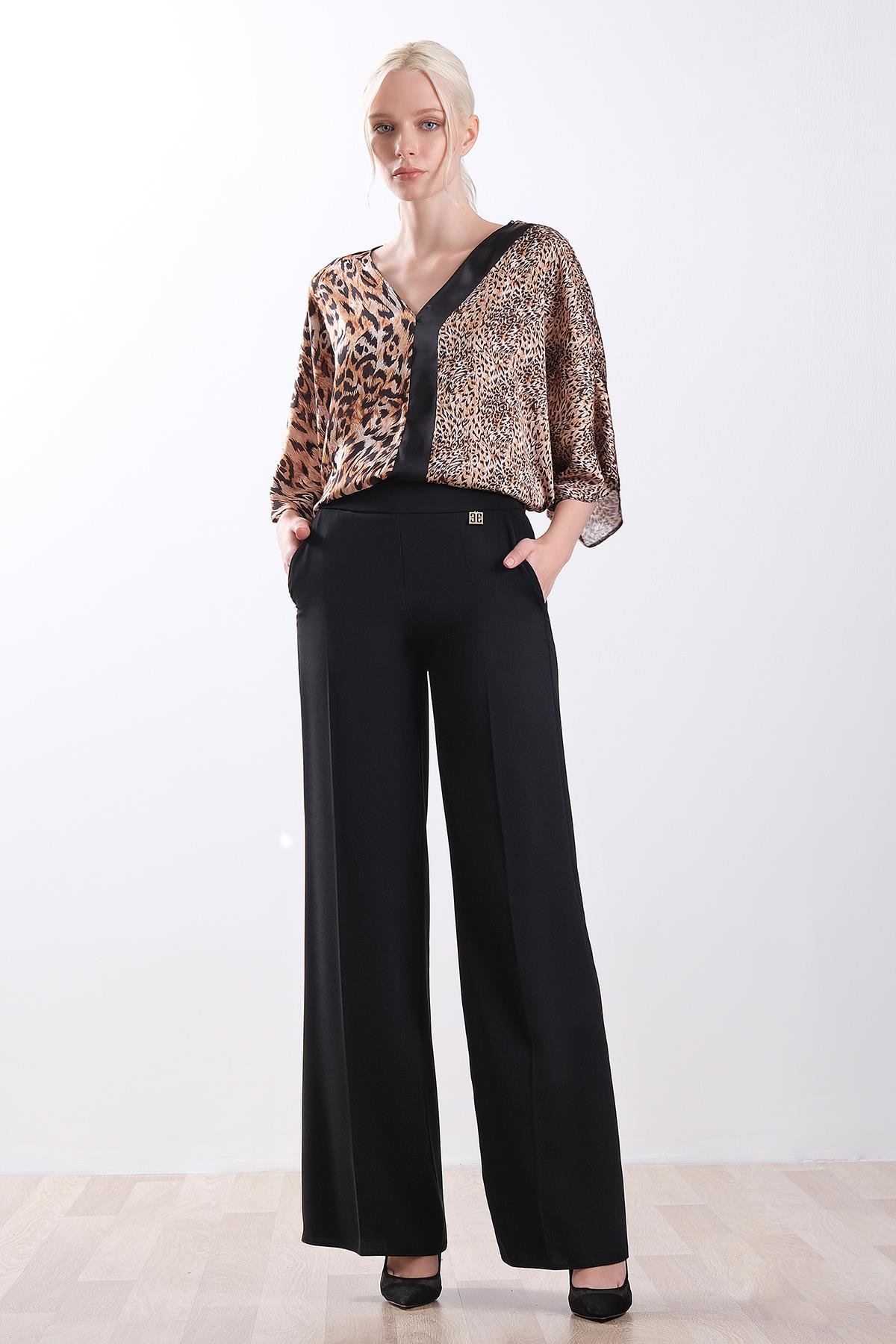 Yüksek Bel Bol Paça Fit Pantolon