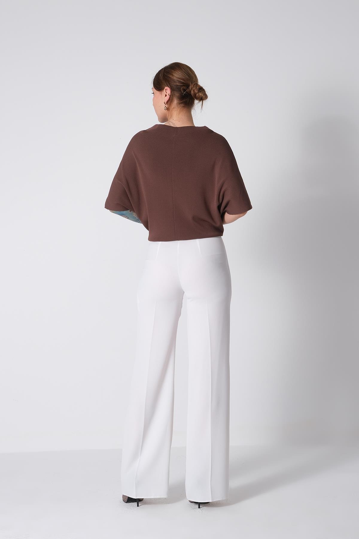 Yüksek Bel Bol Paça Pantolon