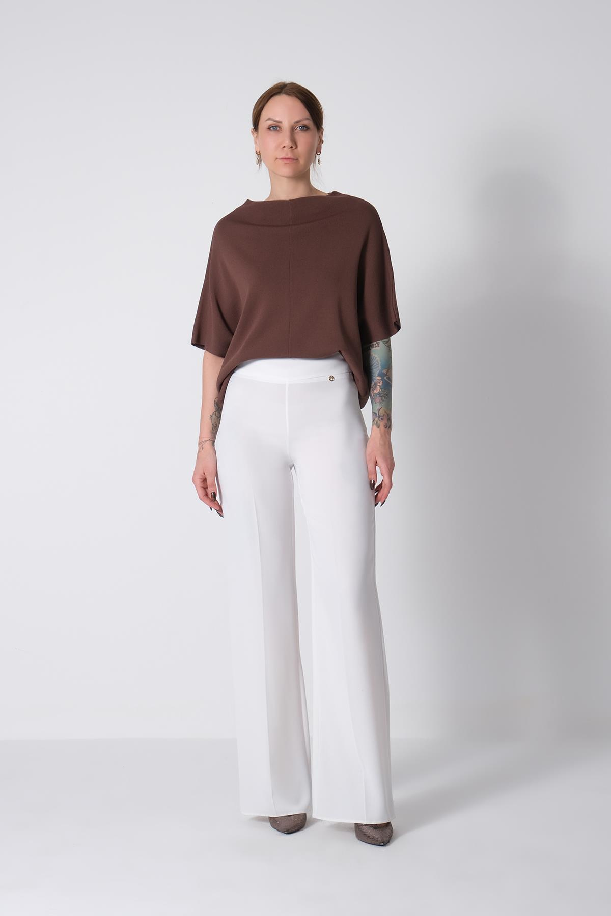 Yüksek Bel Bol Paça Pantolon