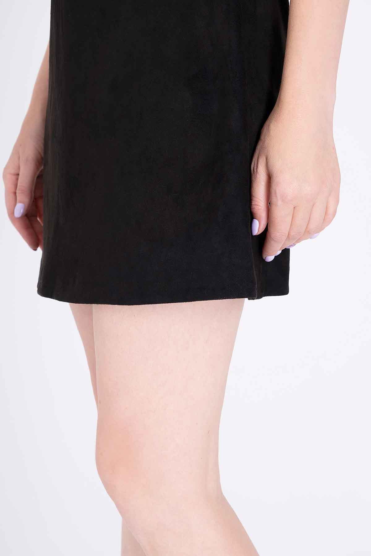 Yüksek Yaka Mini Elbise