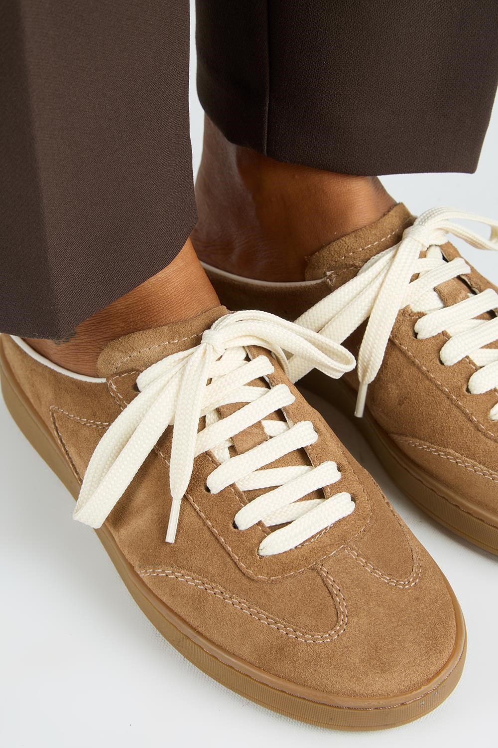 Krahe Barbella Kadın Hakiki Deri Bağcıklı Sabo Vizon Sneakers