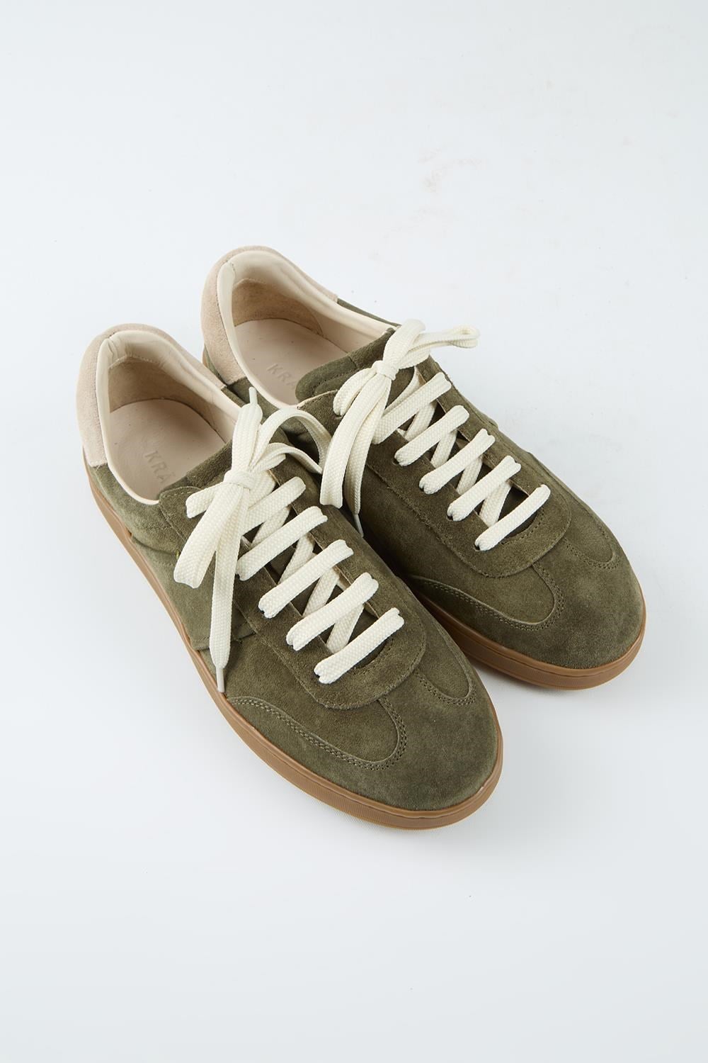 Krahe Calijero 2 Erkek Hakiki Deri Bağcıklı Haki-Bej Sneakers