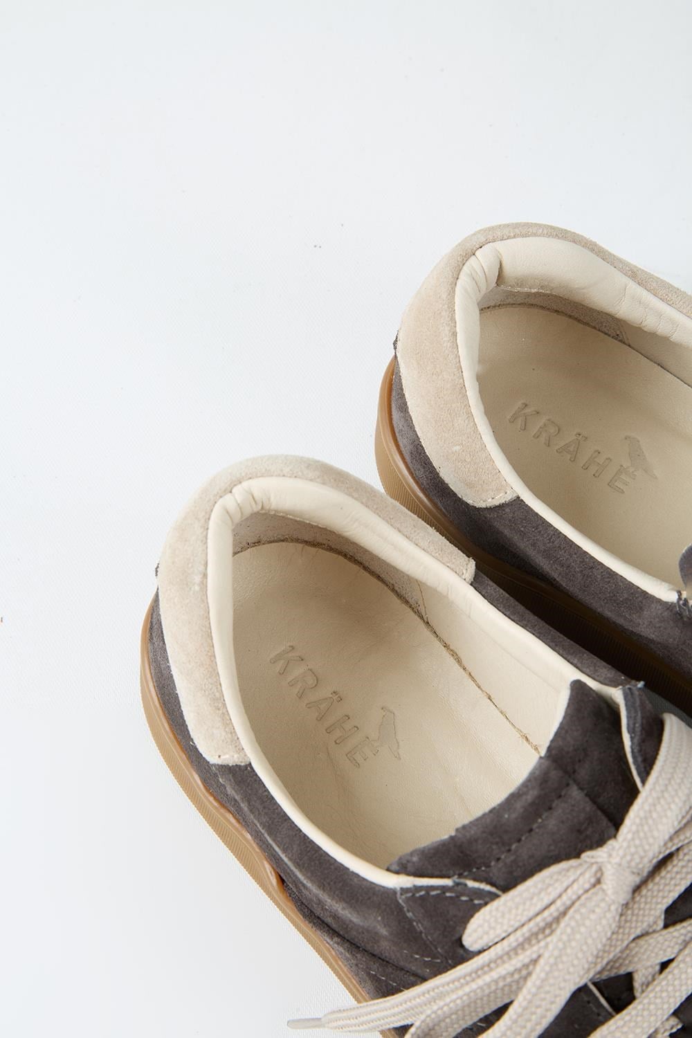 Krahe Calijero 2 Erkek Hakiki Deri Bağcıklı Antrasit - Bej Sneakers