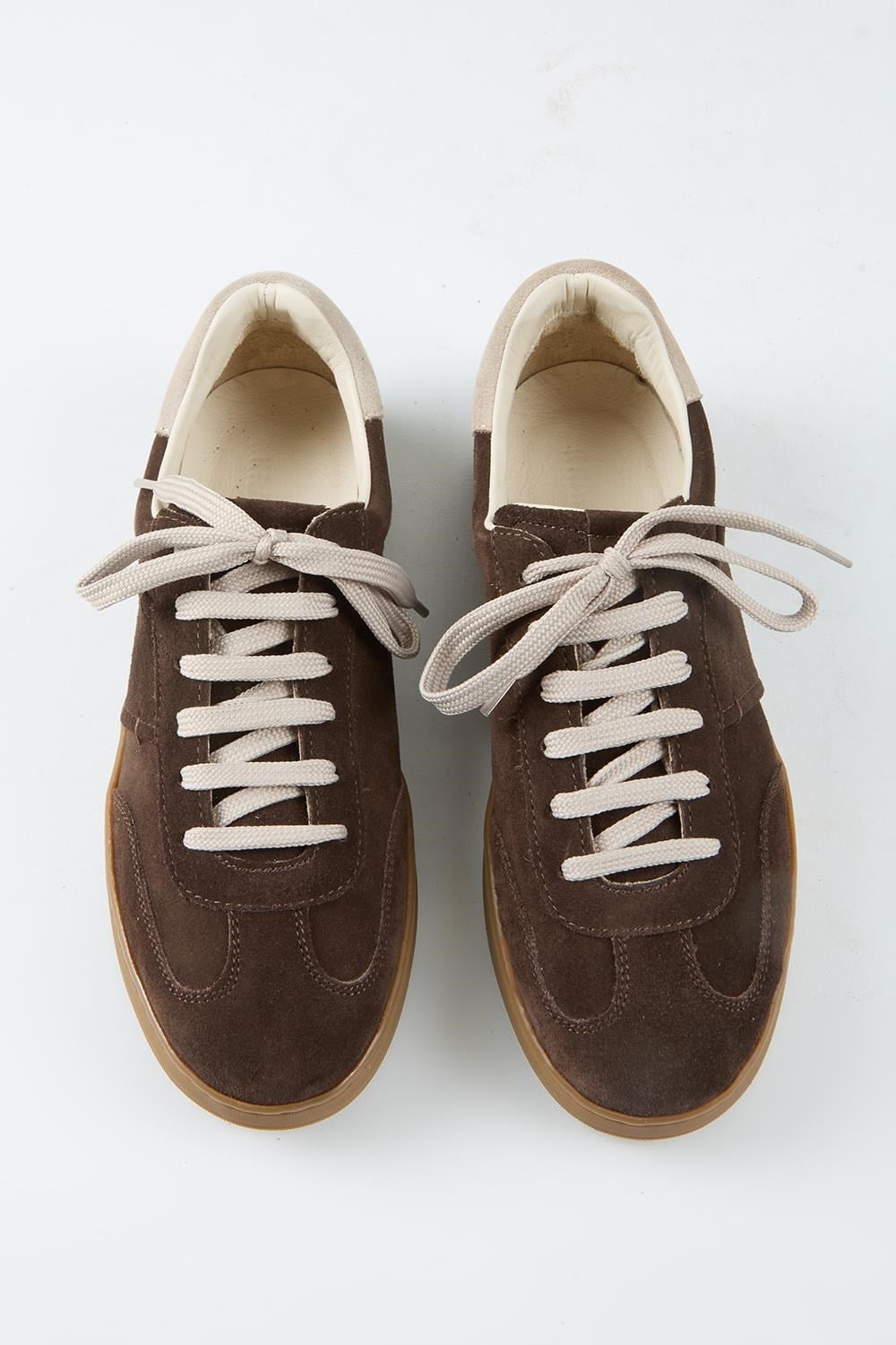 Krahe Calijero 2 Erkek Hakiki Deri Bağcıklı Kahve-Bej Sneakers