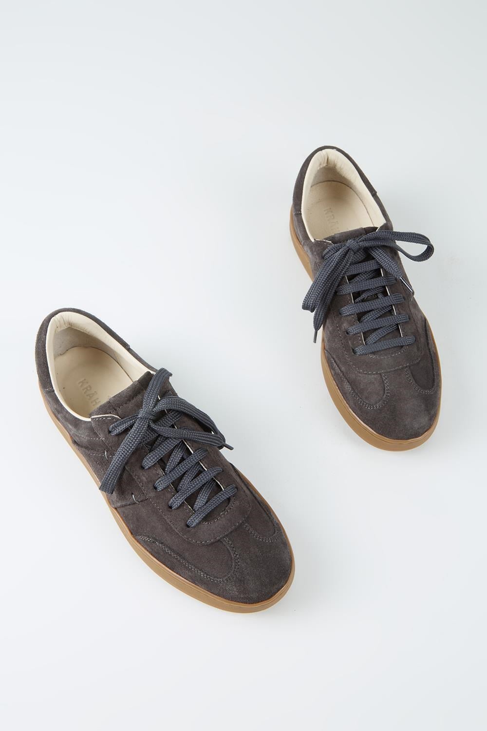 Krahe Calijero Erkek Hakiki Deri Bağcıklı Antrasit Sneakers