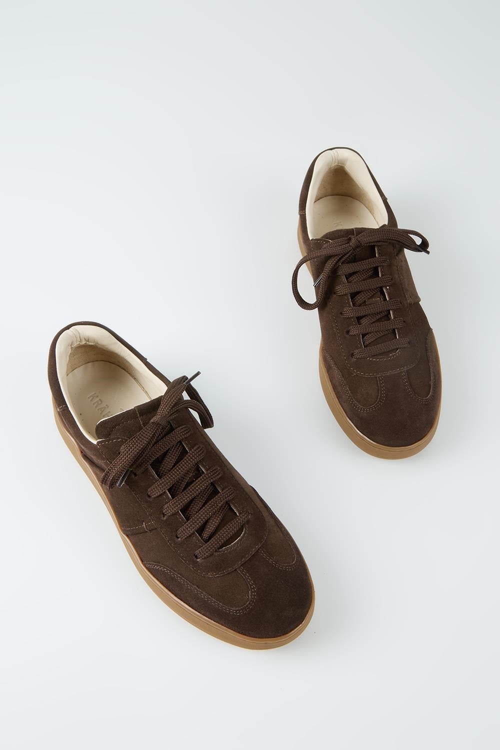 Krahe Calijero Erkek Hakiki Deri Bağcıklı Kahve Sneakers