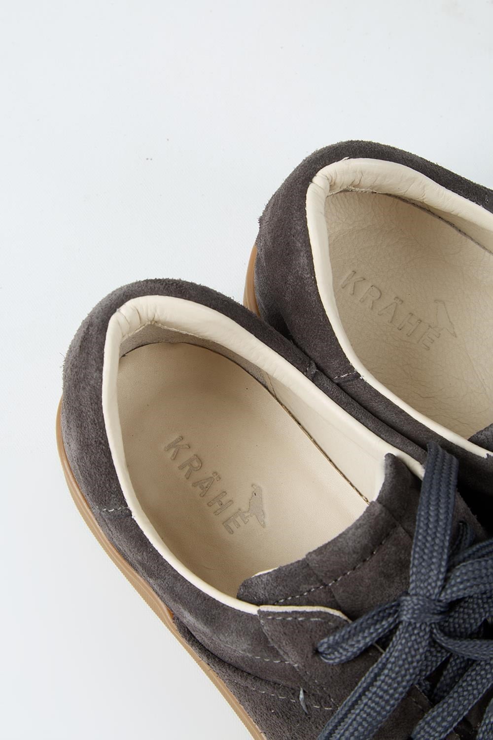 Krahe Calijero Erkek Hakiki Deri Bağcıklı Antrasit Sneakers