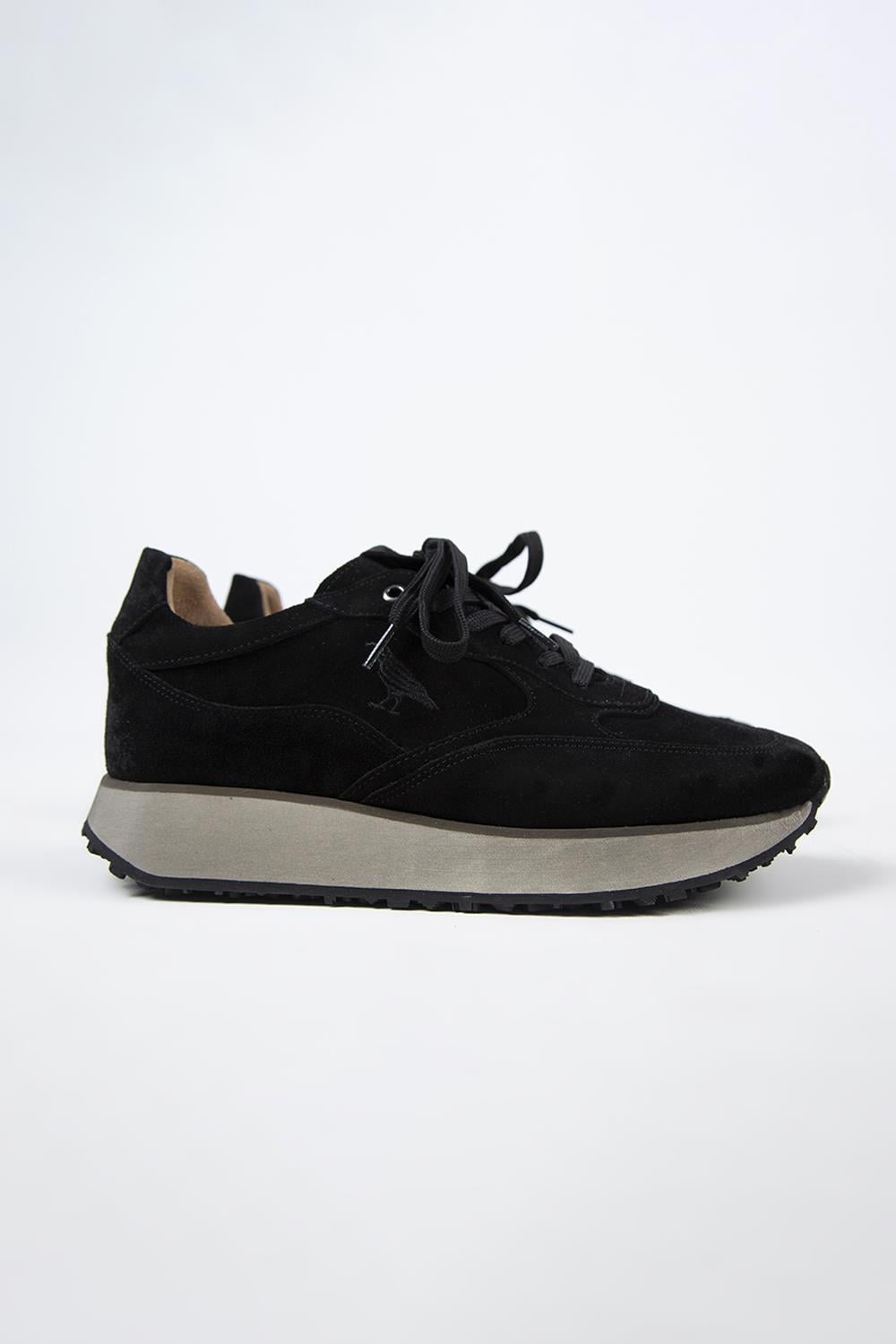 Krahe Calista Erkek Hakiki Deri Bağcıklı Siyah Sneakers