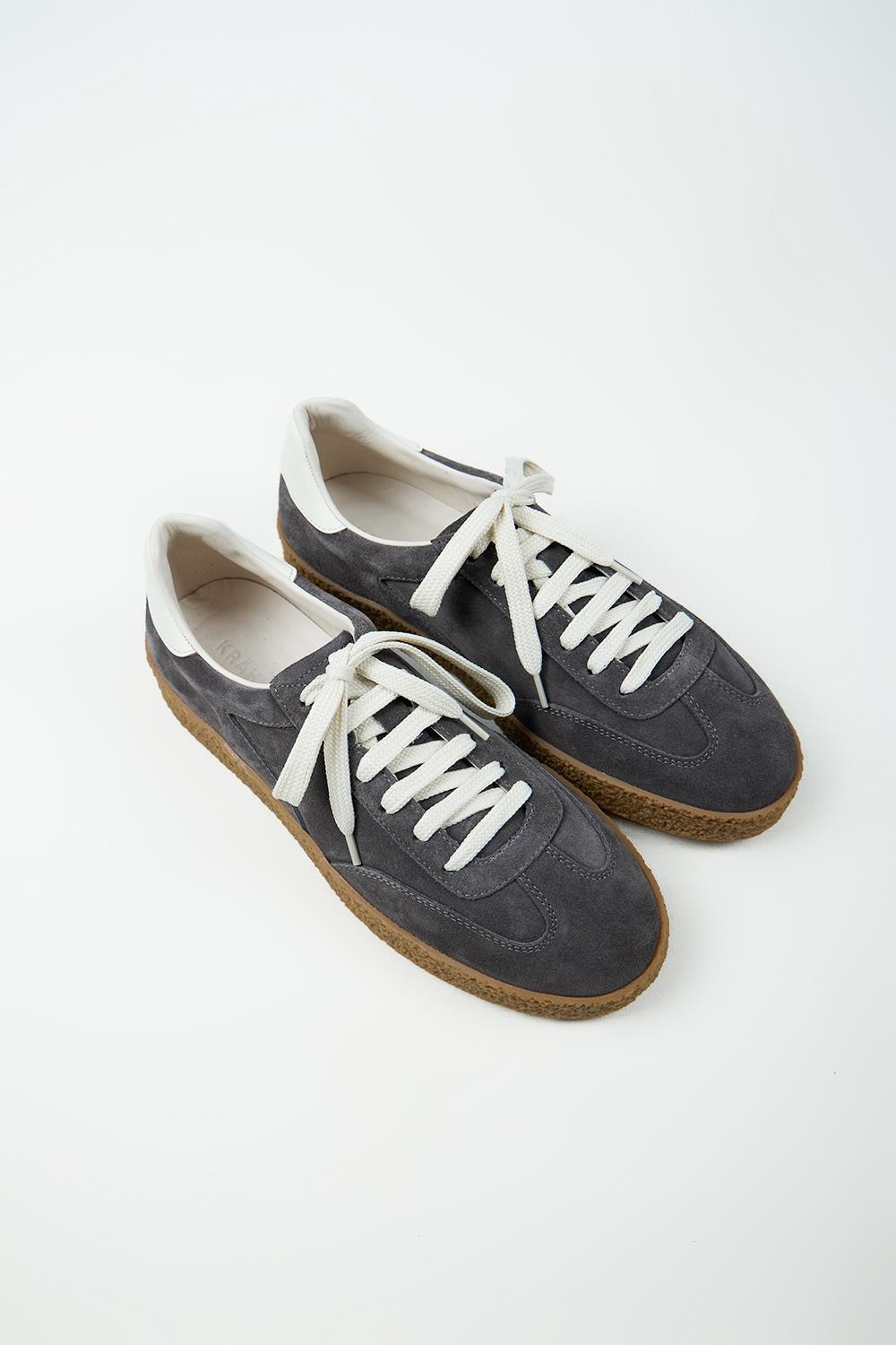 Krahe Palminteri 2 Erkek Hakiki Deri Bağcıklı Antrasit-Ekru Sneakers
