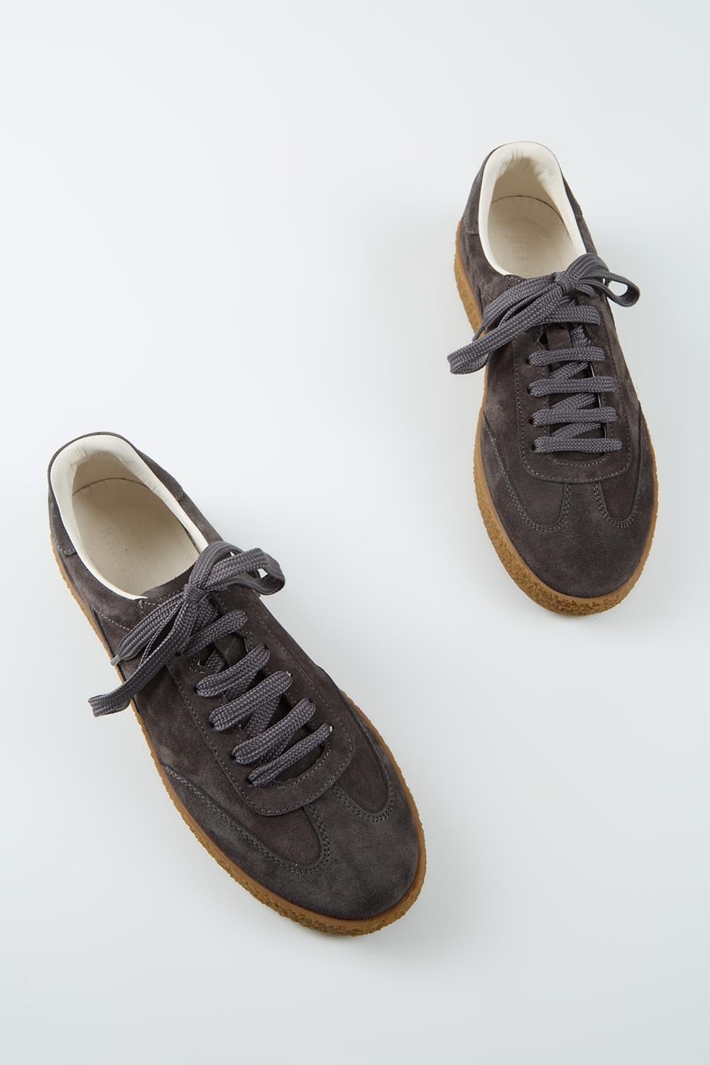 Krahe Palminteri Erkek Hakiki Deri Bağcıklı Antrasit Sneakers