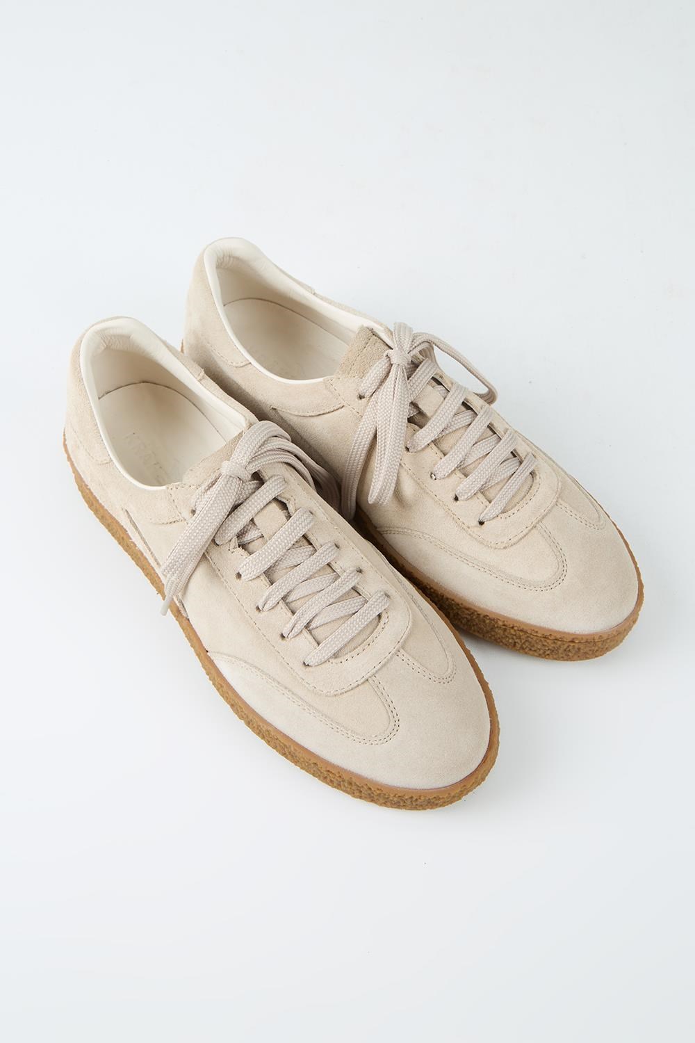 Krahe Palminteri Erkek Hakiki Deri Bağcıklı Bej Sneakers