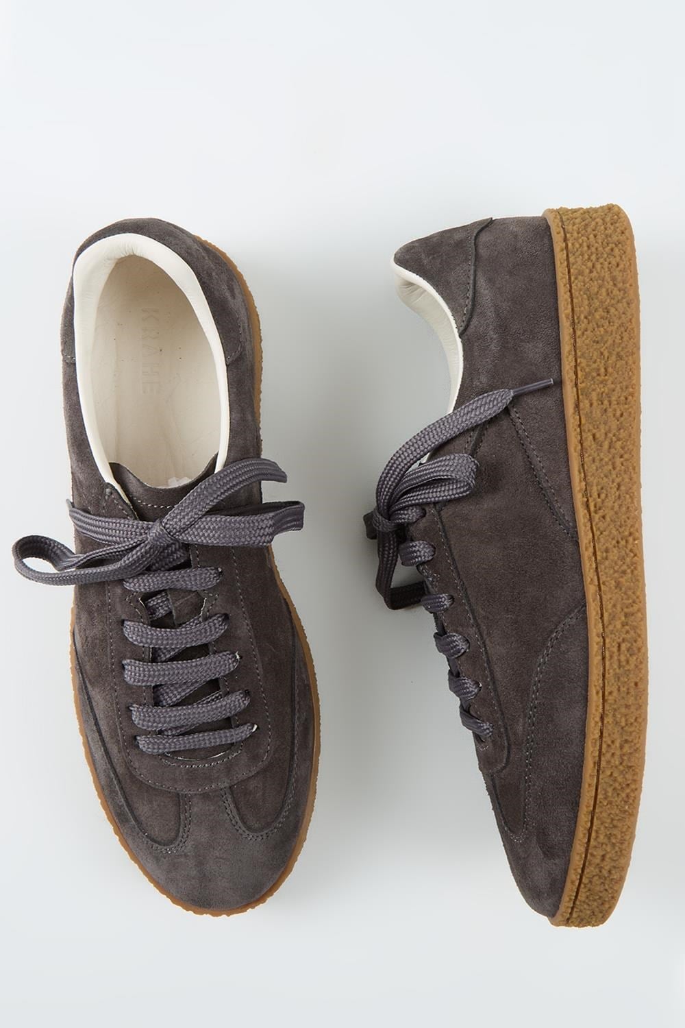 Krahe Palminteri Erkek Hakiki Deri Bağcıklı Antrasit Sneakers