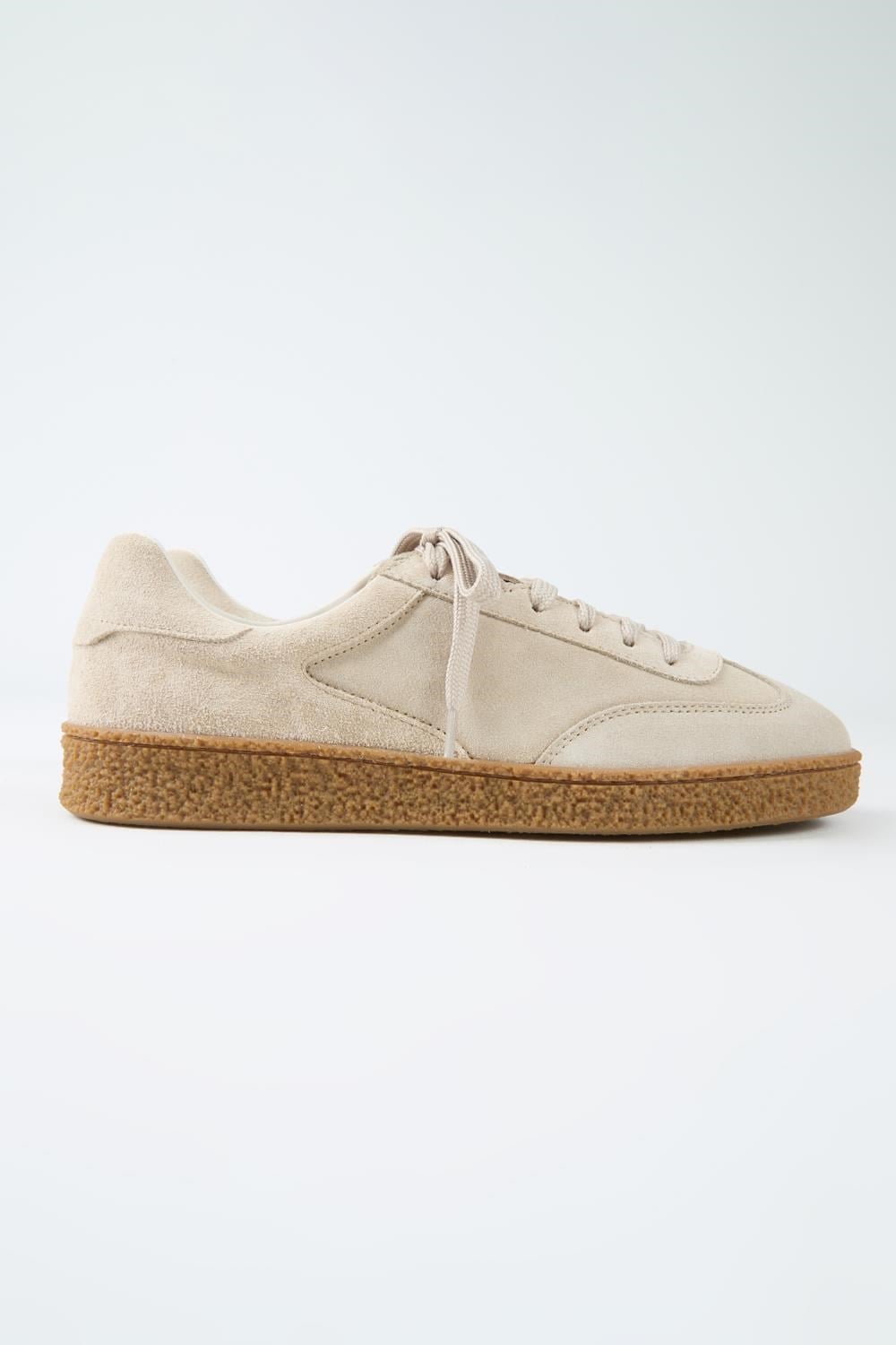 Krahe Palminteri Erkek Hakiki Deri Bağcıklı Bej Sneakers