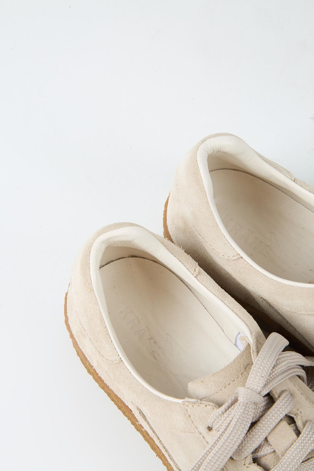 Krahe Palminteri Erkek Hakiki Deri Bağcıklı Bej Sneakers