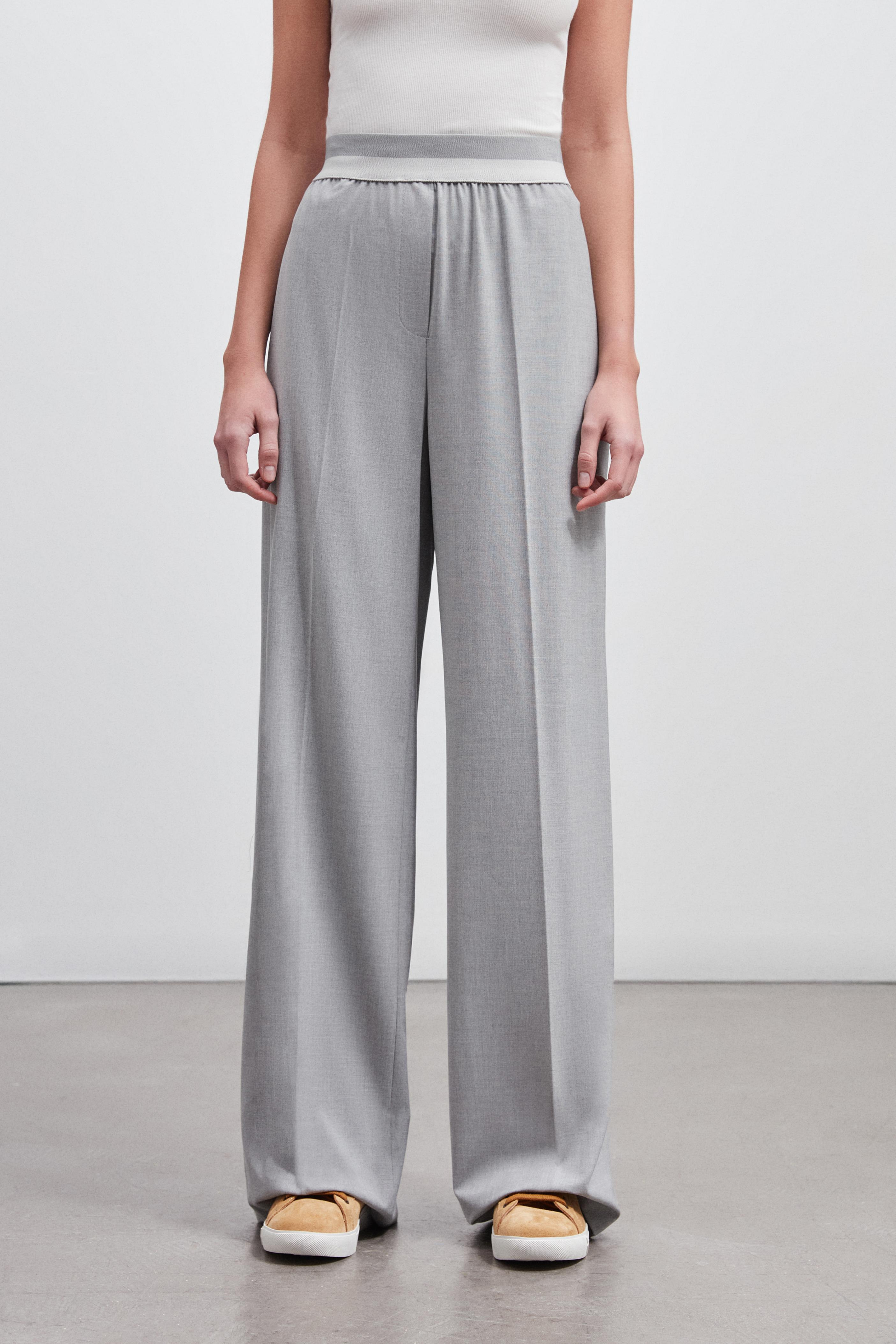 BEL LASTİK AKSESUARLI WIDE LEG PANTOLON