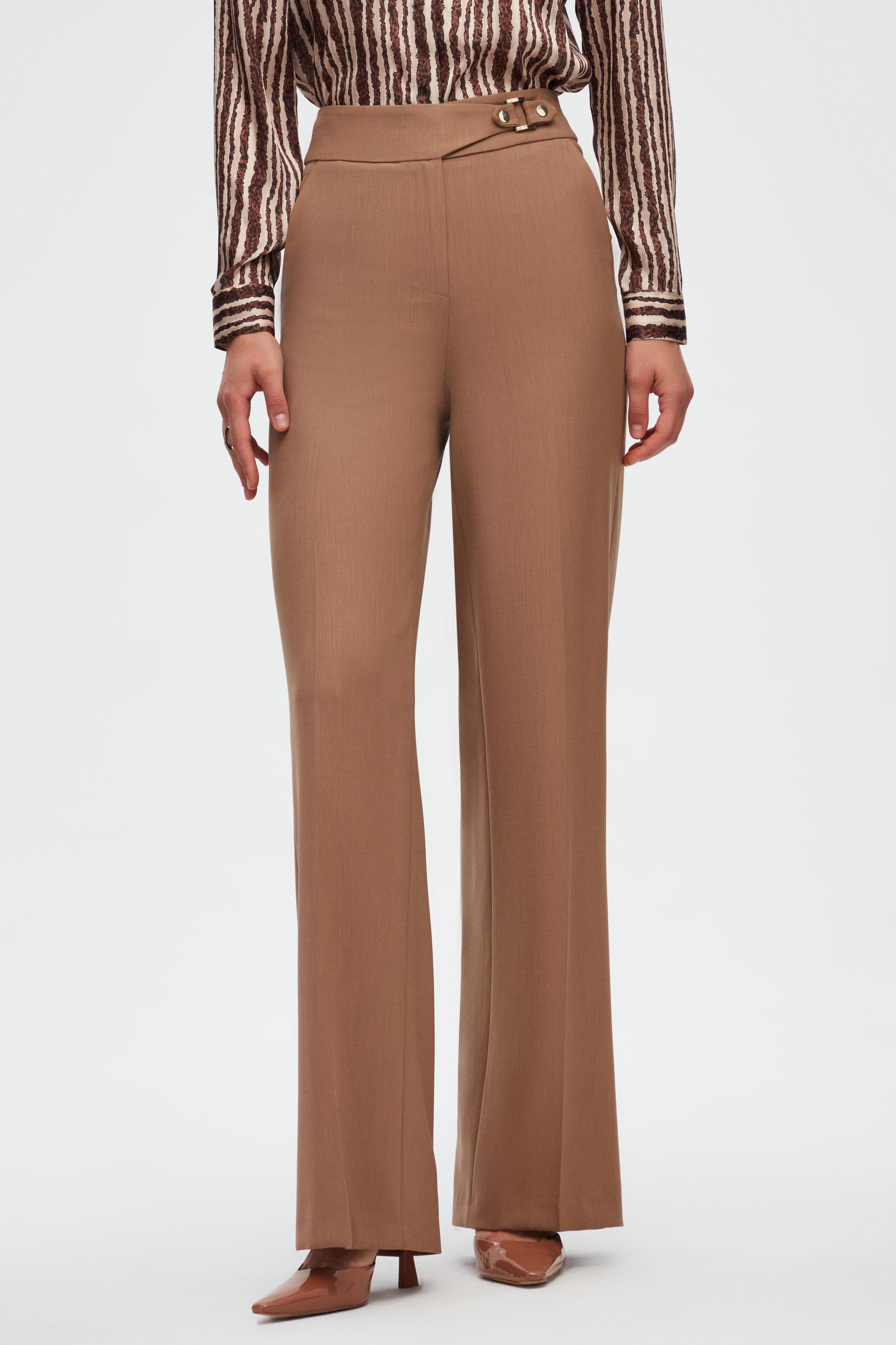 CAMEL STRAIGHT FIT PANTOLON