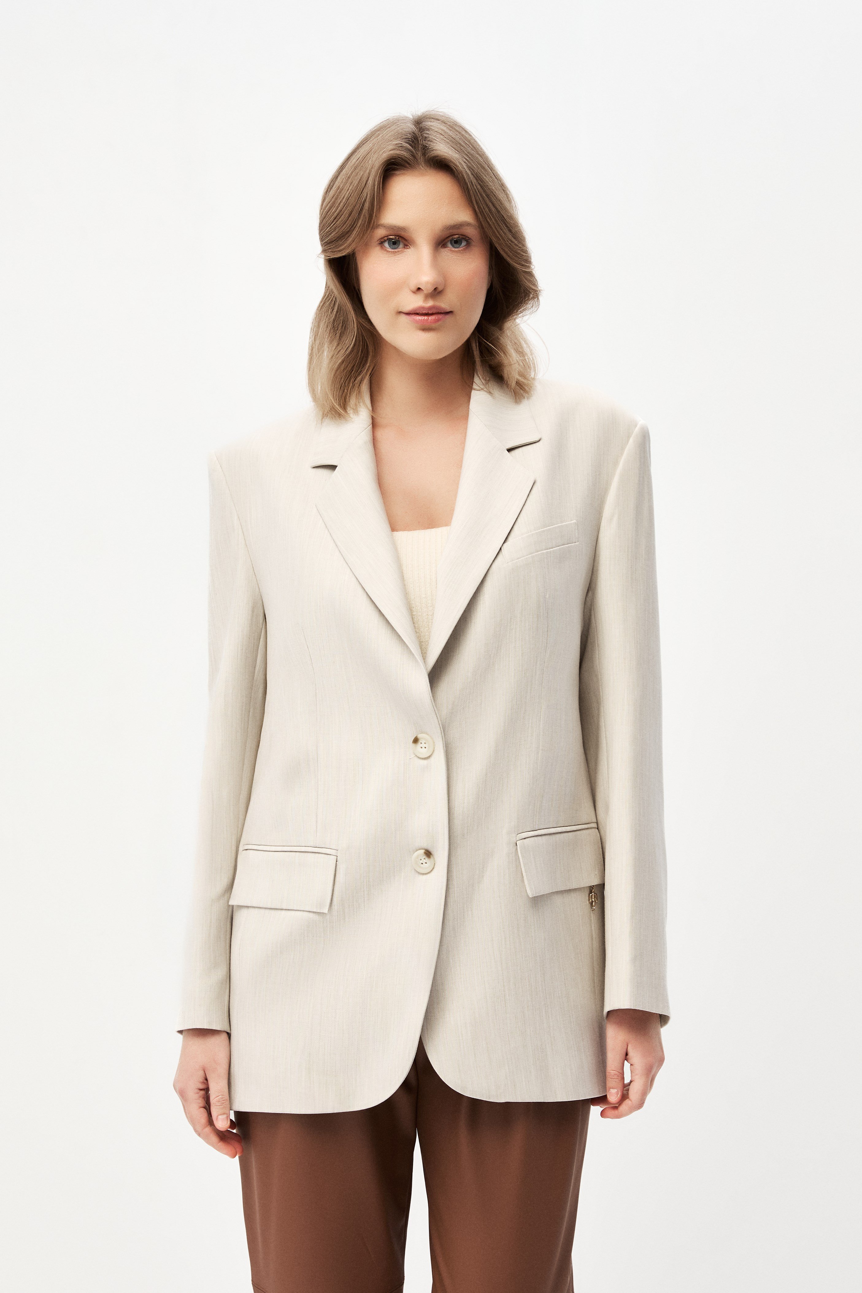 Gri Oversize Blazer Ceket