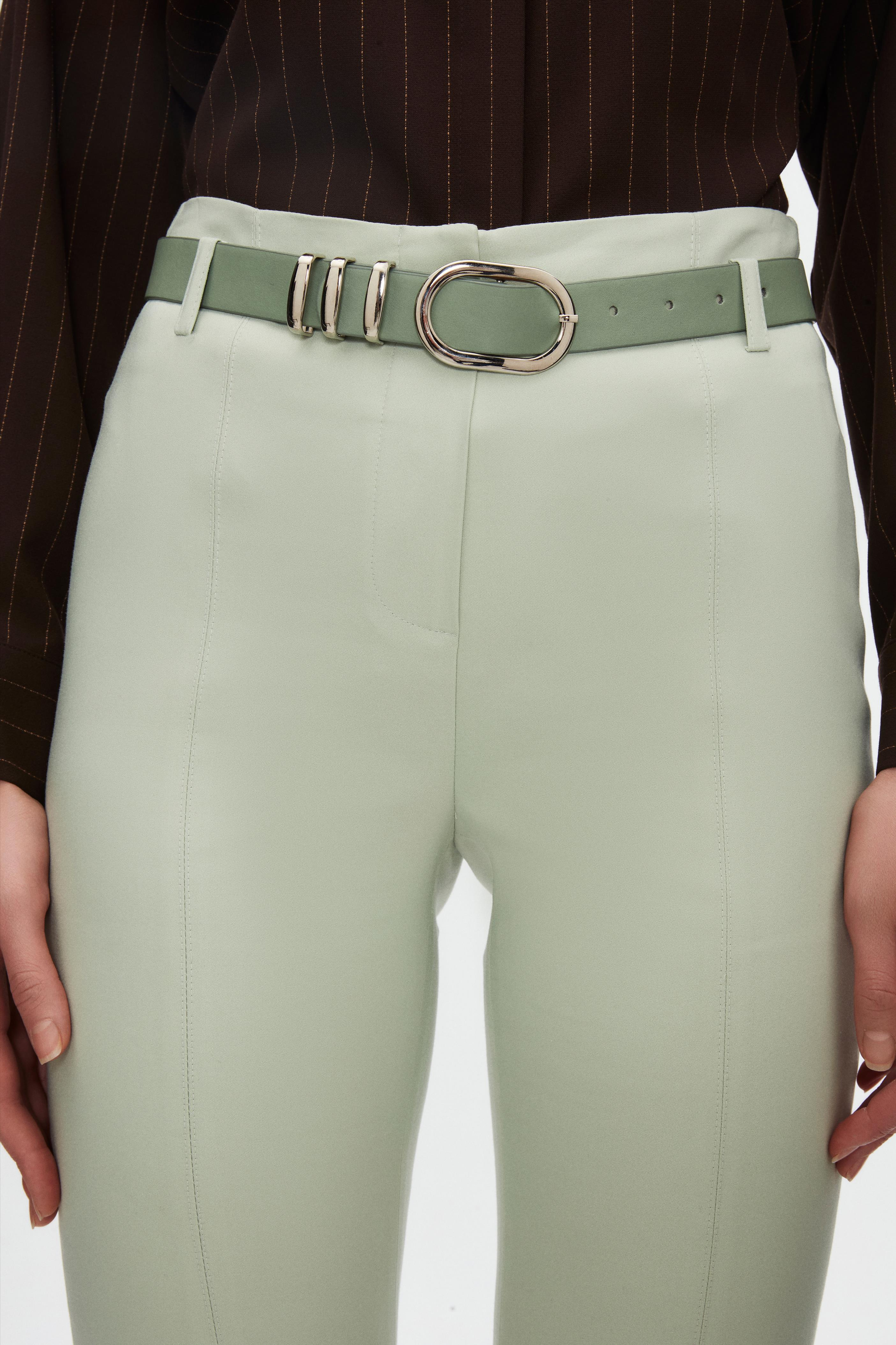 KEMERLİ FLARED PANTOLON