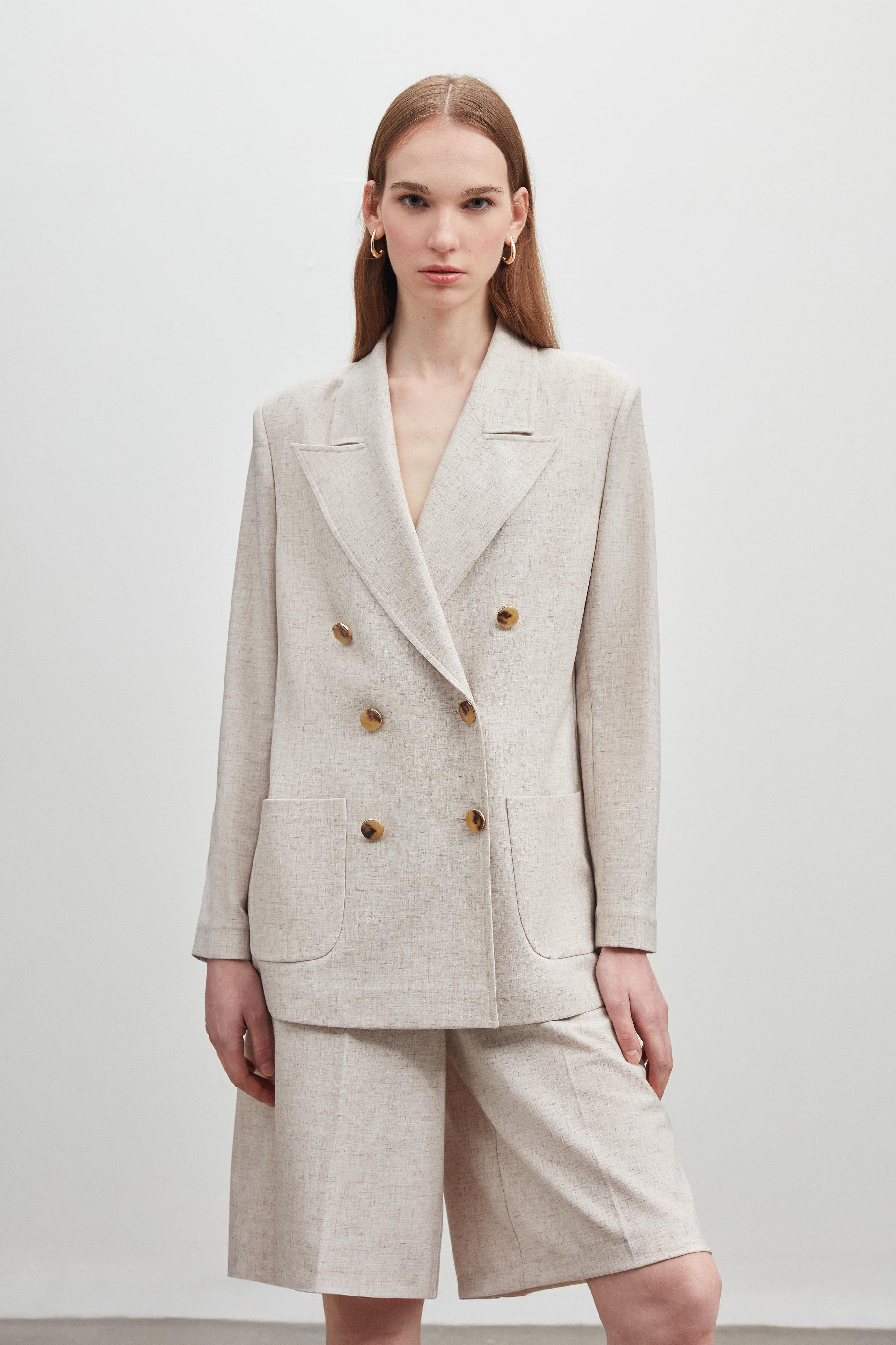 KRUVAZE OVERSIZE CEKET ŞORT TAKIM