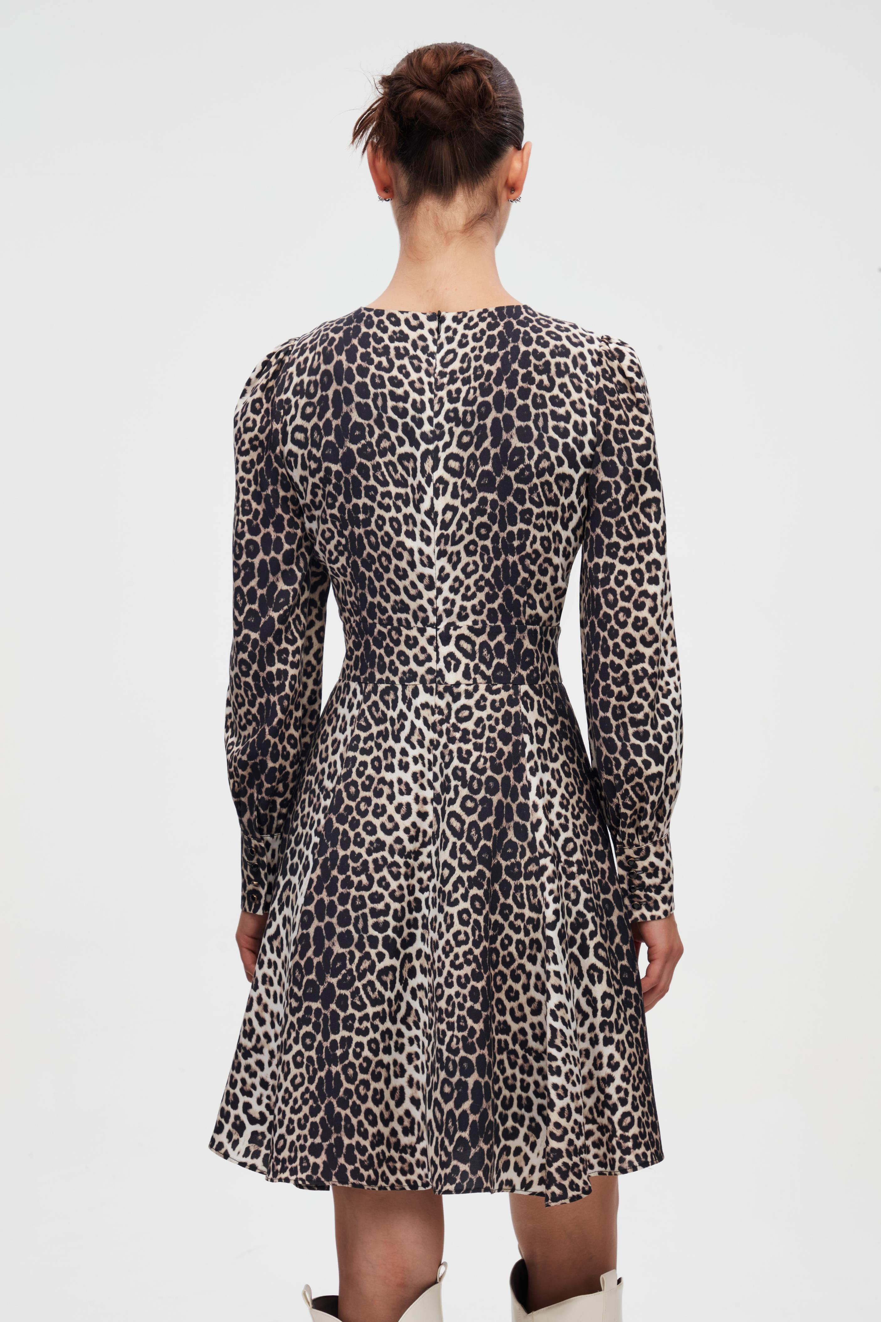 LEOPAR MİNİ ELBİSE